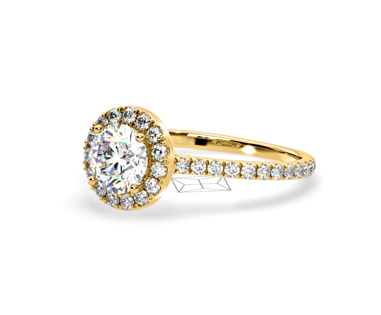 Reina Lab Diamond Halo Engagement Ring in 18K Gold 1.80ct F/VS1 - Image 96