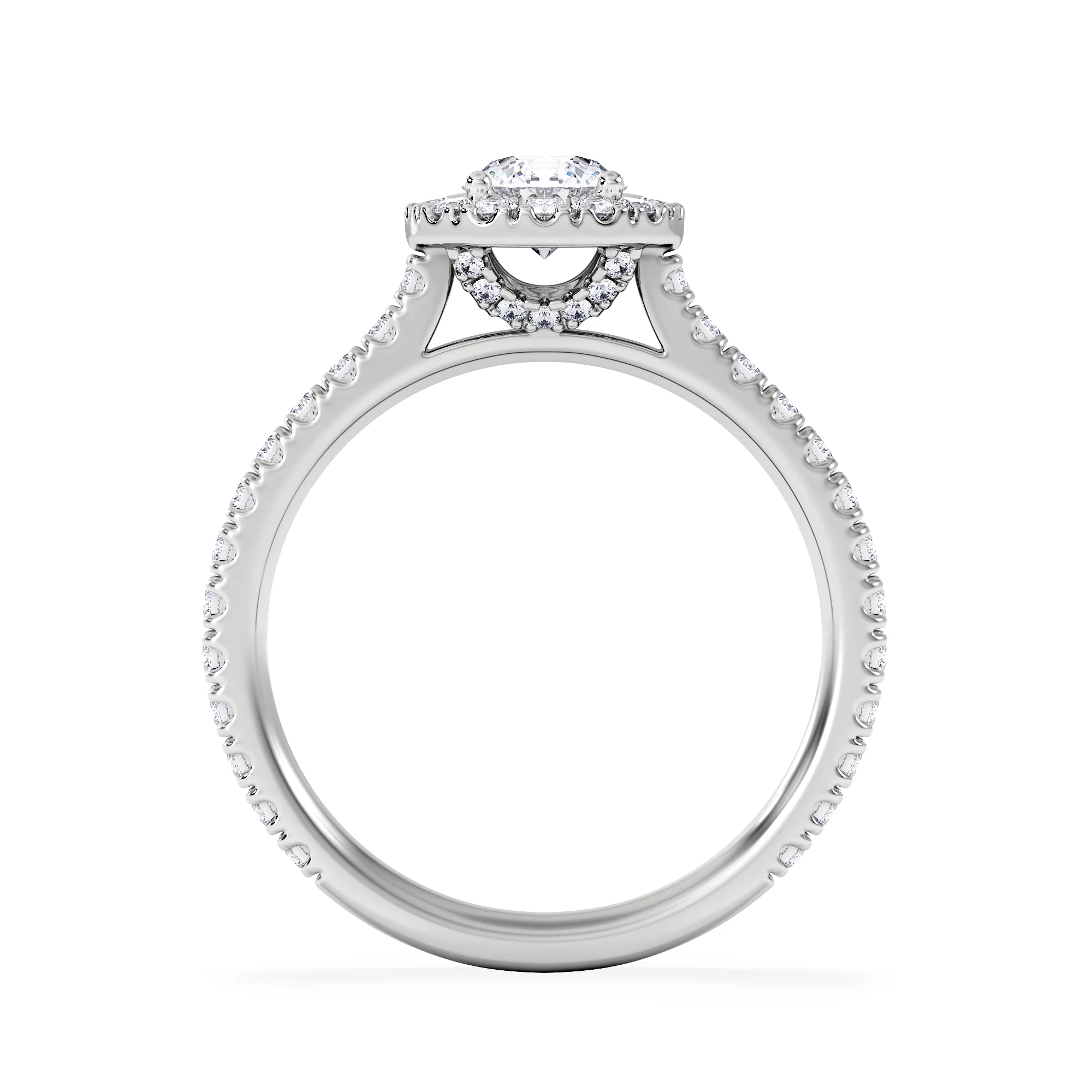 Reina Lab Diamond Halo Engagement Ring in 18K White Gold 1.10ct F/VS1 - Image 3