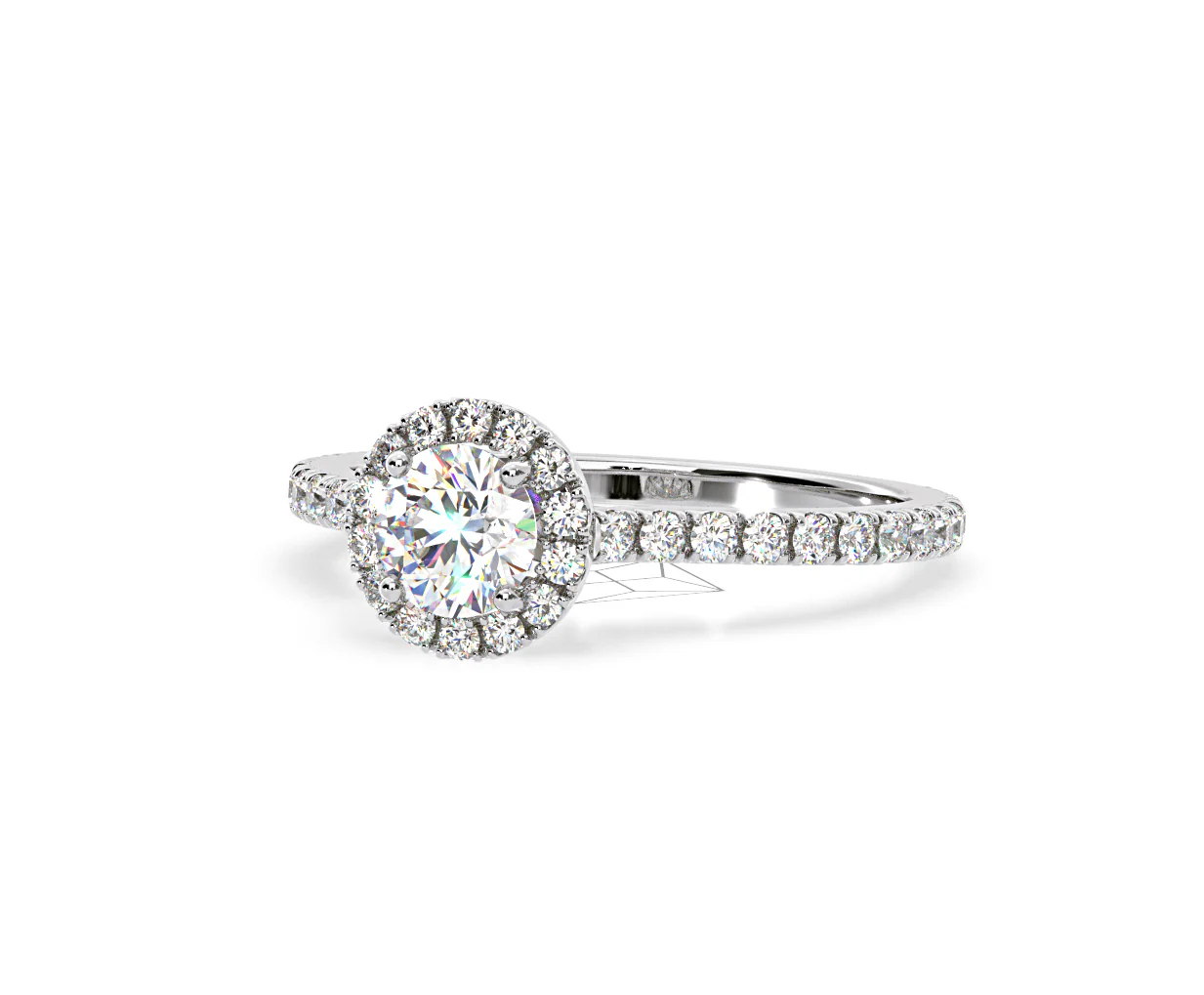 Reina Lab Diamond Halo Engagement Ring in 18K White Gold 1.10ct F/VS1 - Image 93