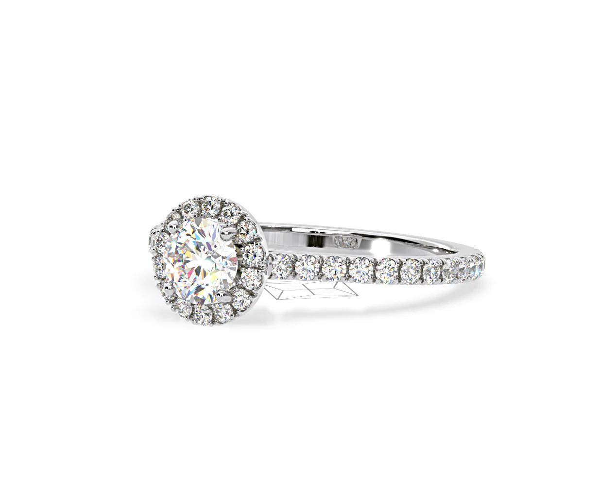 Reina Lab Diamond Halo Engagement Ring in 18K White Gold 1.10ct F/VS1 - Image 95
