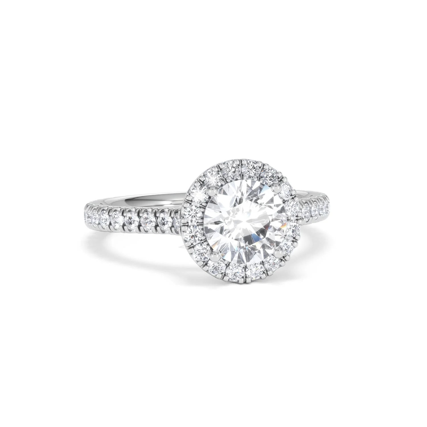 Reina Lab Diamond Halo Engagement Ring in 18K White Gold 1.80ct F/VS1 - Image 11
