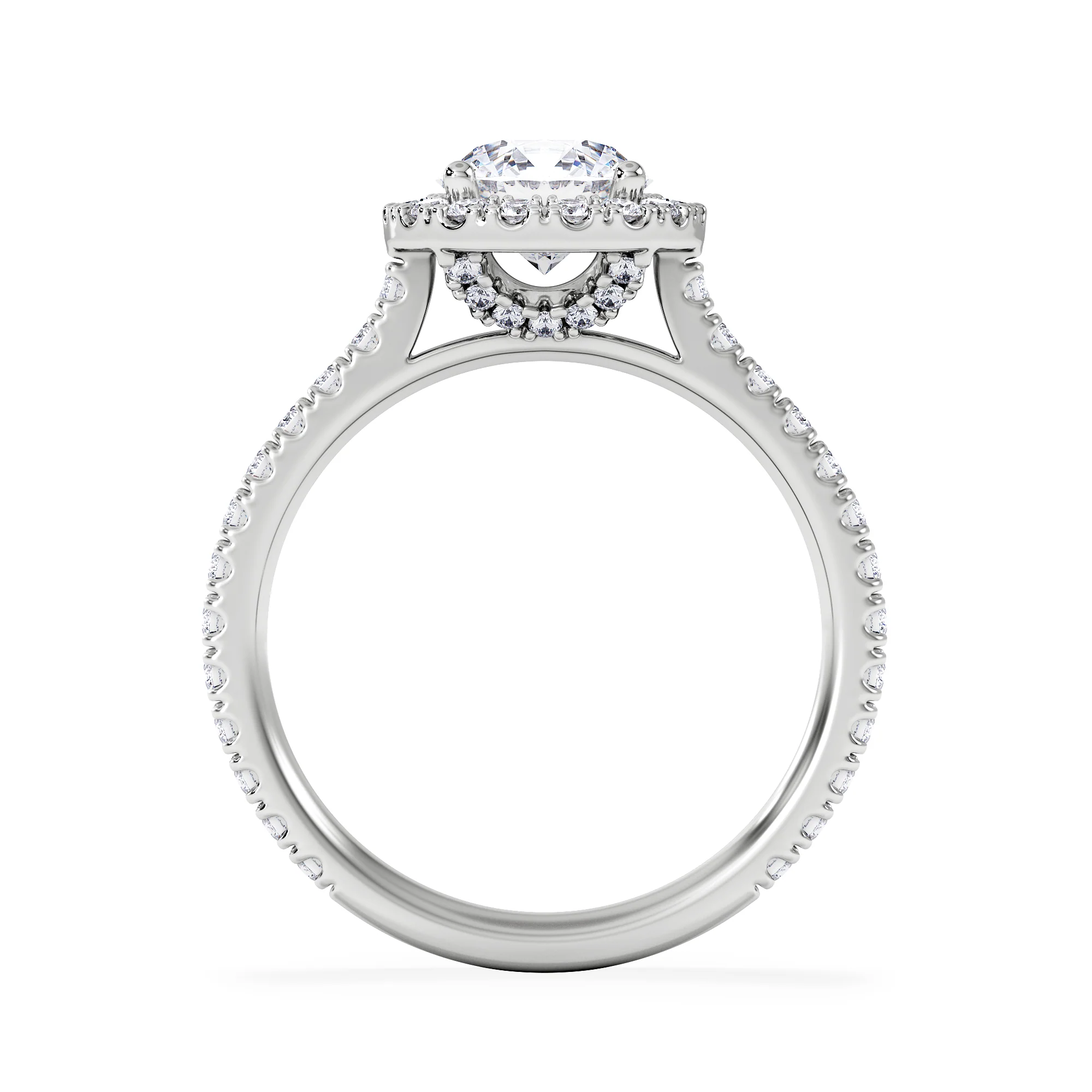 Reina Lab Diamond Halo Engagement Ring in 18K White Gold 1.80ct F/VS1 - Image 3