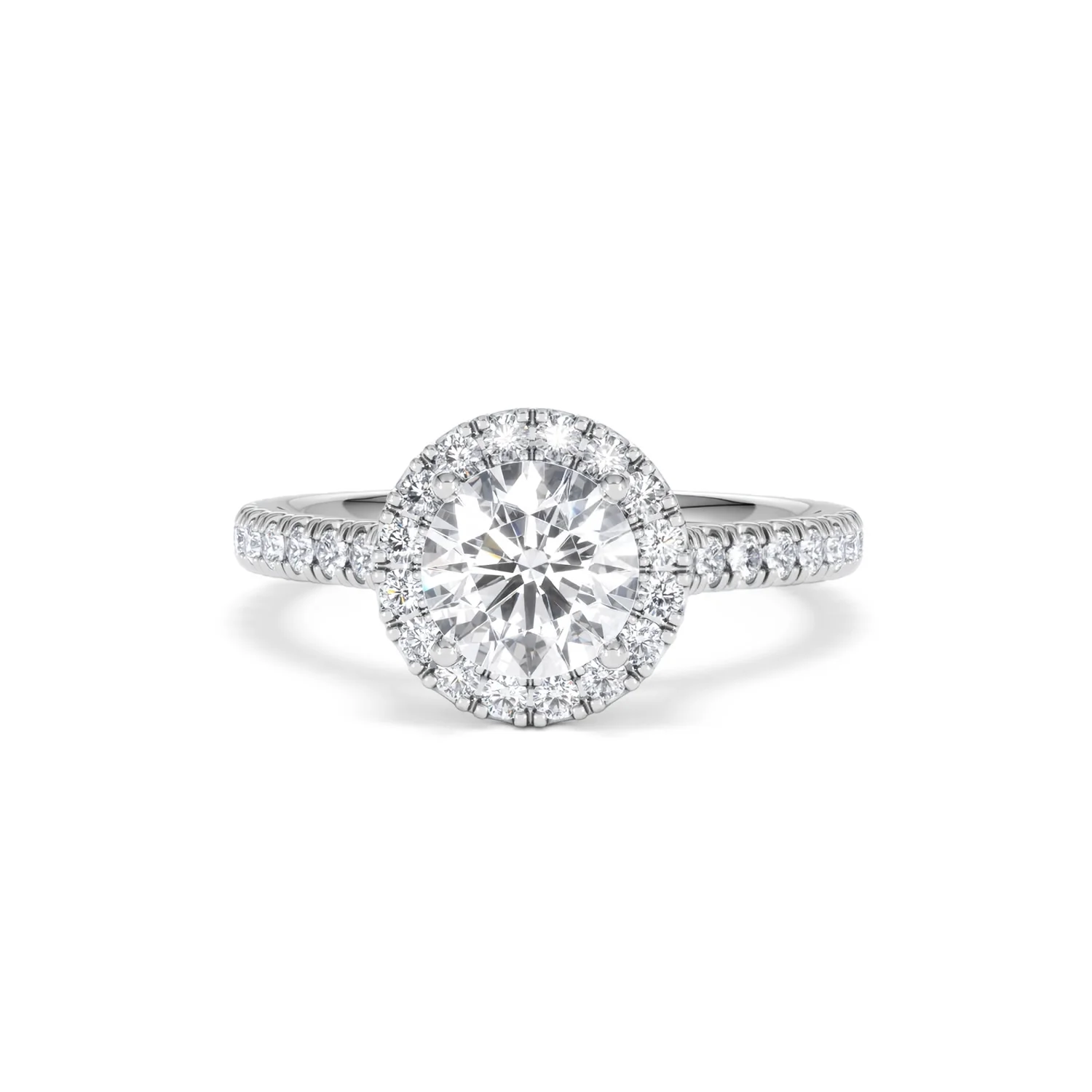 Reina Lab Diamond Halo Engagement Ring in 18K White Gold 1.80ct F/VS1 - Image 87