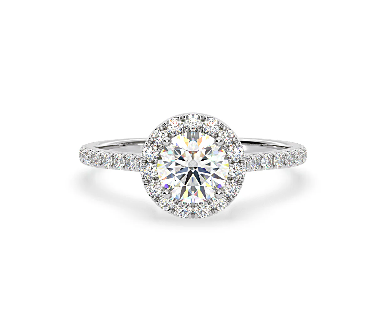 Reina Lab Diamond Halo Engagement Ring in 18K White Gold 1.80ct F/VS1 - Image 88