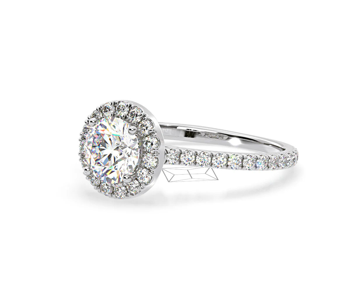 Reina Lab Diamond Halo Engagement Ring in 18K White Gold 1.80ct F/VS1 - Image 96