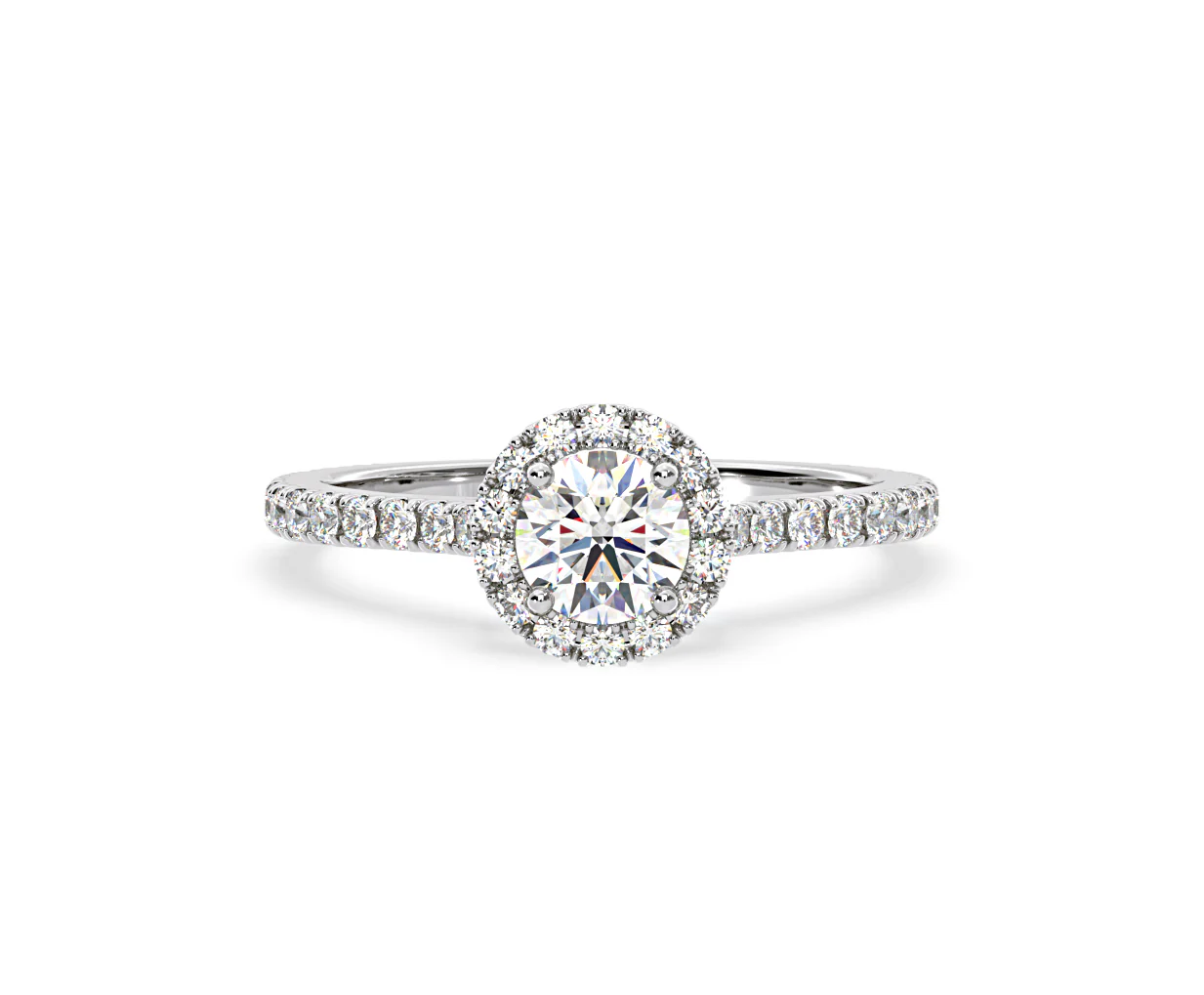 Reina Lab Diamond Halo Engagement Ring in Platinum 1.10ct F/VS1 - Image 167