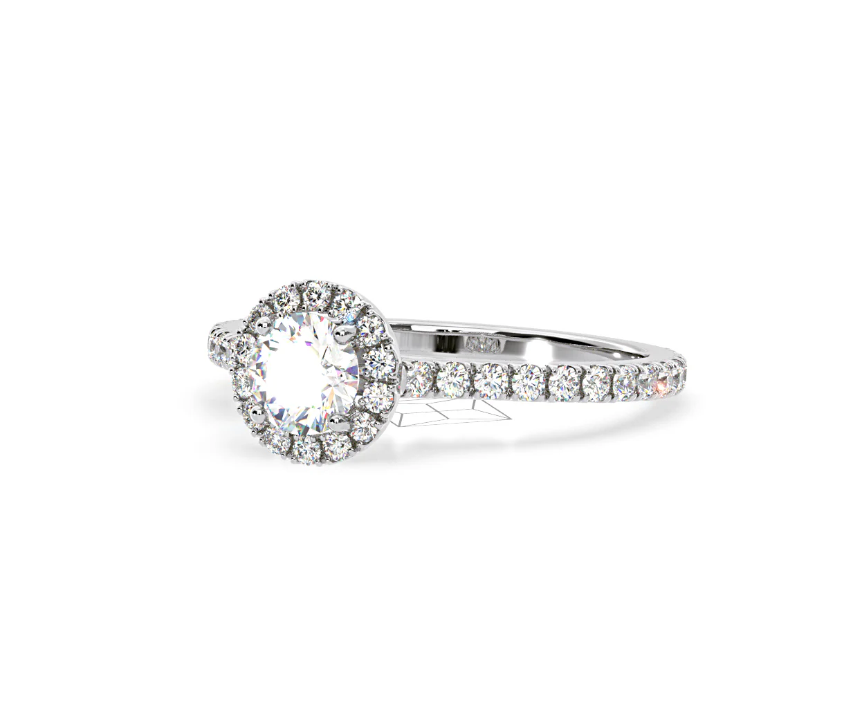 Reina Lab Diamond Halo Engagement Ring in Platinum 1.10ct F/VS1 - Image 94
