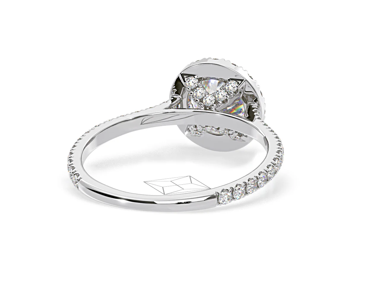 Reina Lab Diamond Halo Engagement Ring in Platinum 1.80ct F/VS1 - Image 132