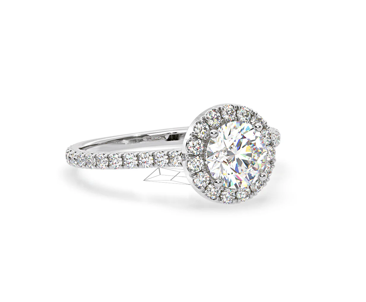 Reina Lab Diamond Halo Engagement Ring in Platinum 1.80ct F/VS1 - Image 161
