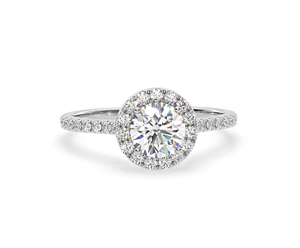 Reina Lab Diamond Halo Engagement Ring in Platinum 1.80ct F/VS1 - Image 166