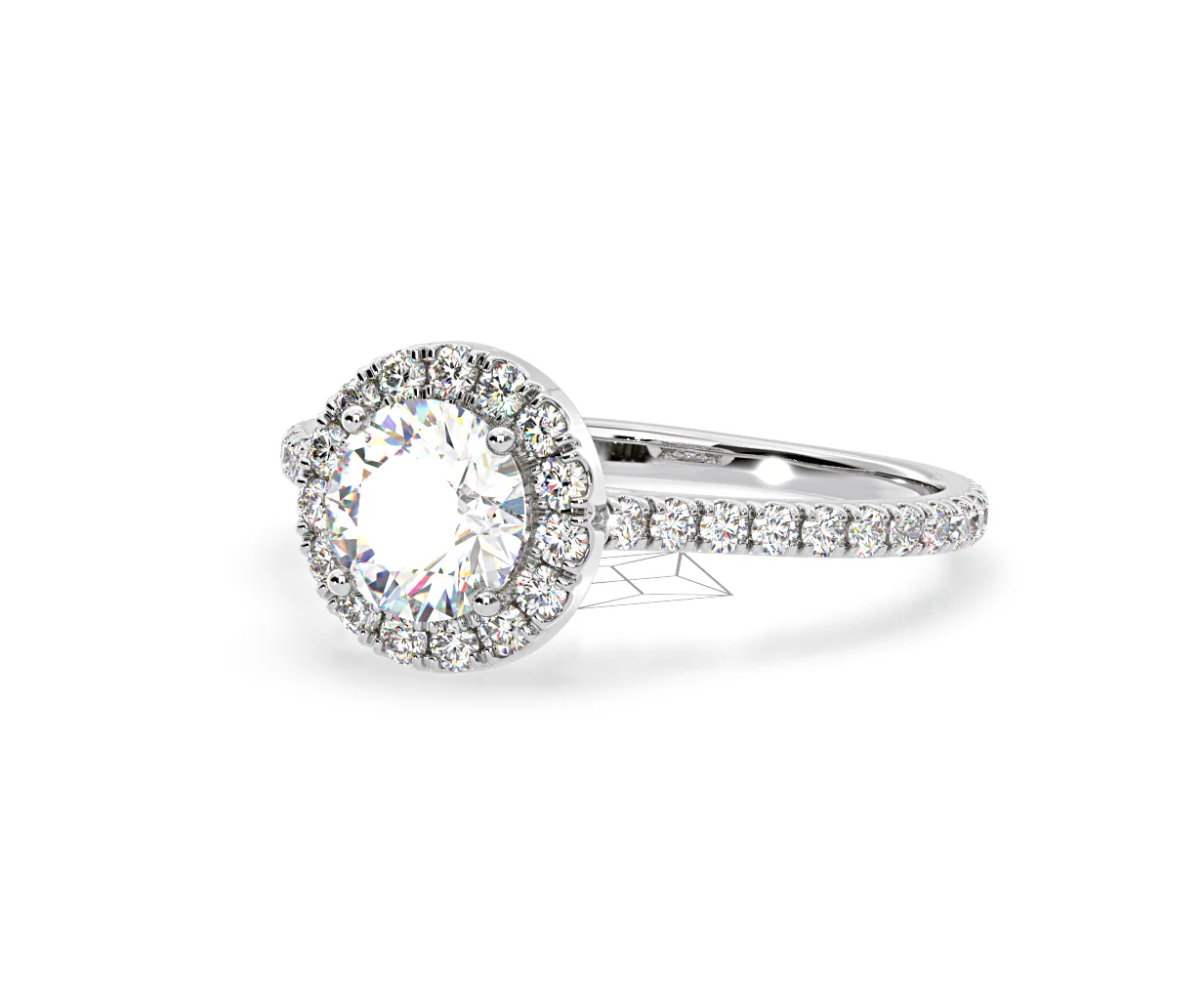 Reina Lab Diamond Halo Engagement Ring in Platinum 1.80ct F/VS1 - Image 94