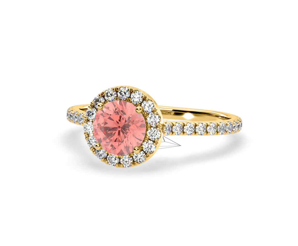 Reina Pink Lab Diamond 1.80ct Halo Ring in 18K Yellow Gold - Elara Collection - Image 11
