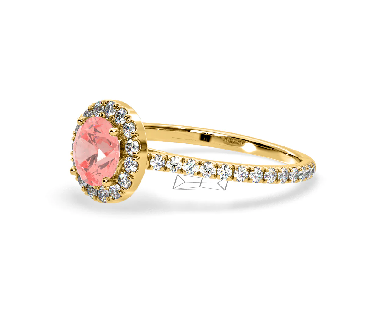 Reina Pink Lab Diamond 1.80ct Halo Ring in 18K Yellow Gold - Elara Collection - Image 18