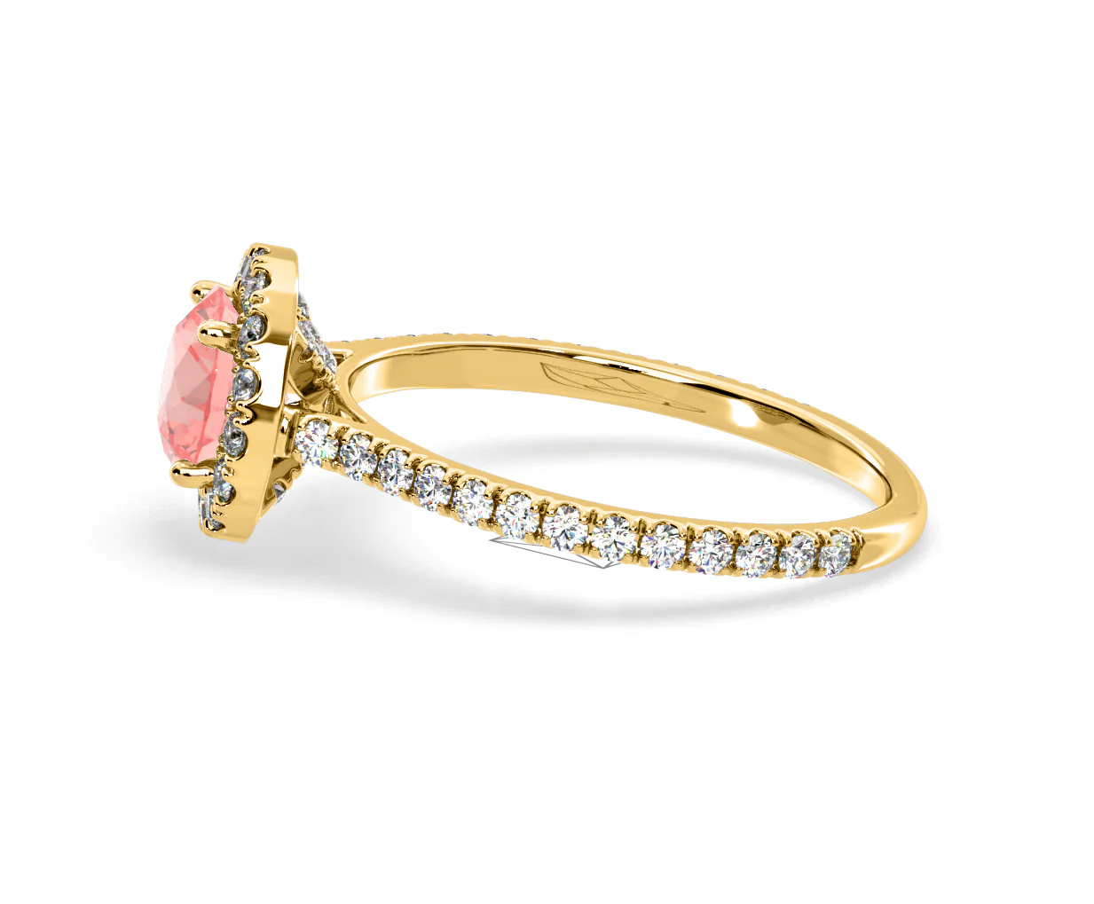 Reina Pink Lab Diamond 1.80ct Halo Ring in 18K Yellow Gold - Elara Collection - Image 26