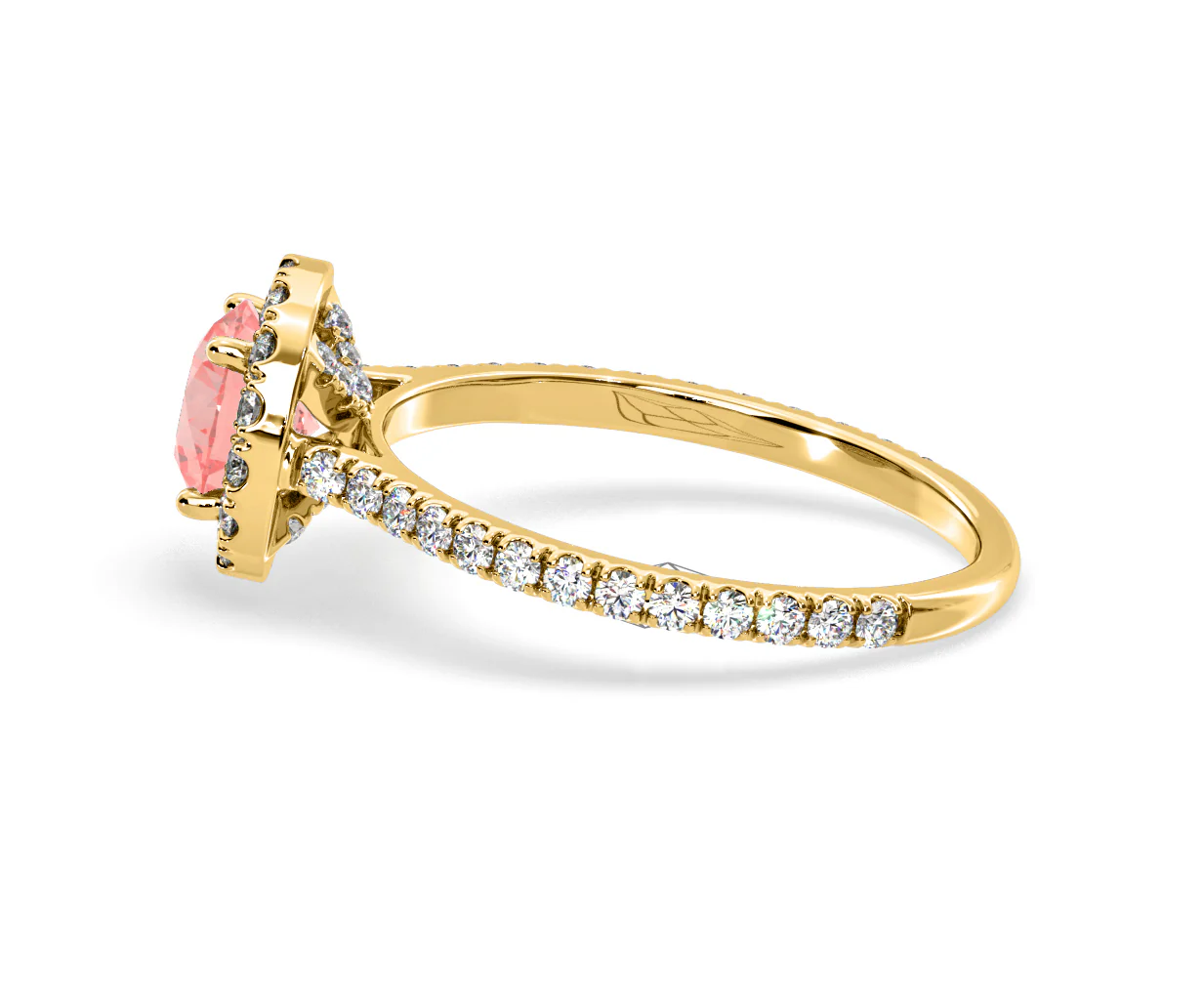Reina Pink Lab Diamond 1.80ct Halo Ring in 18K Yellow Gold - Elara Collection - Image 28