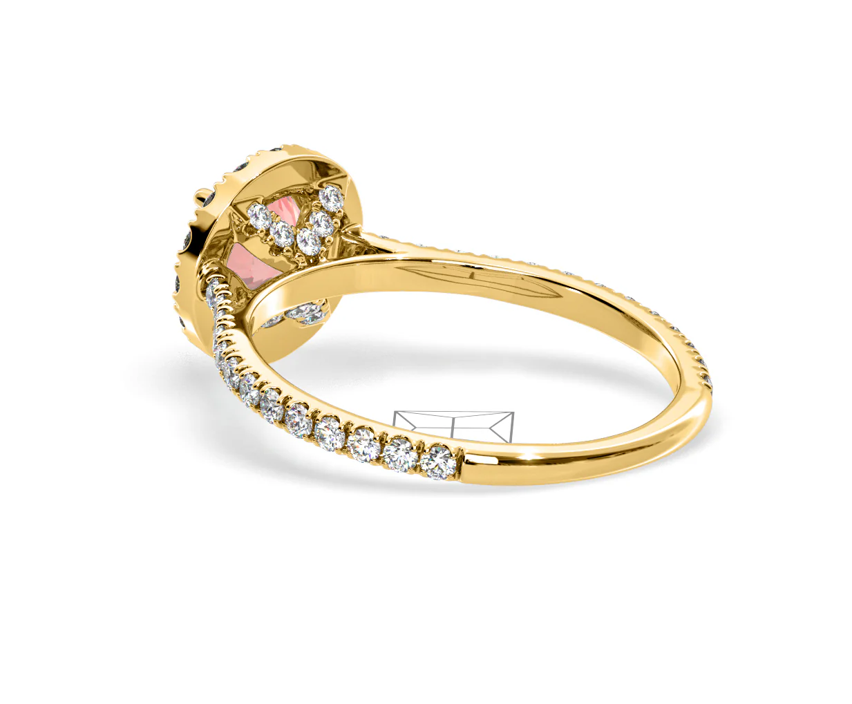 Reina Pink Lab Diamond 1.80ct Halo Ring in 18K Yellow Gold - Elara Collection - Image 37