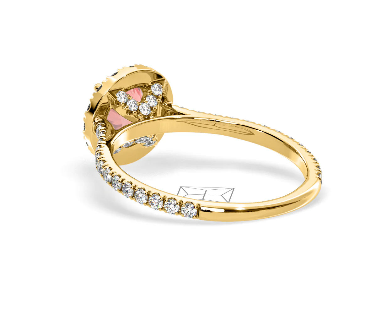 Reina Pink Lab Diamond 1.80ct Halo Ring in 18K Yellow Gold - Elara Collection - Image 38