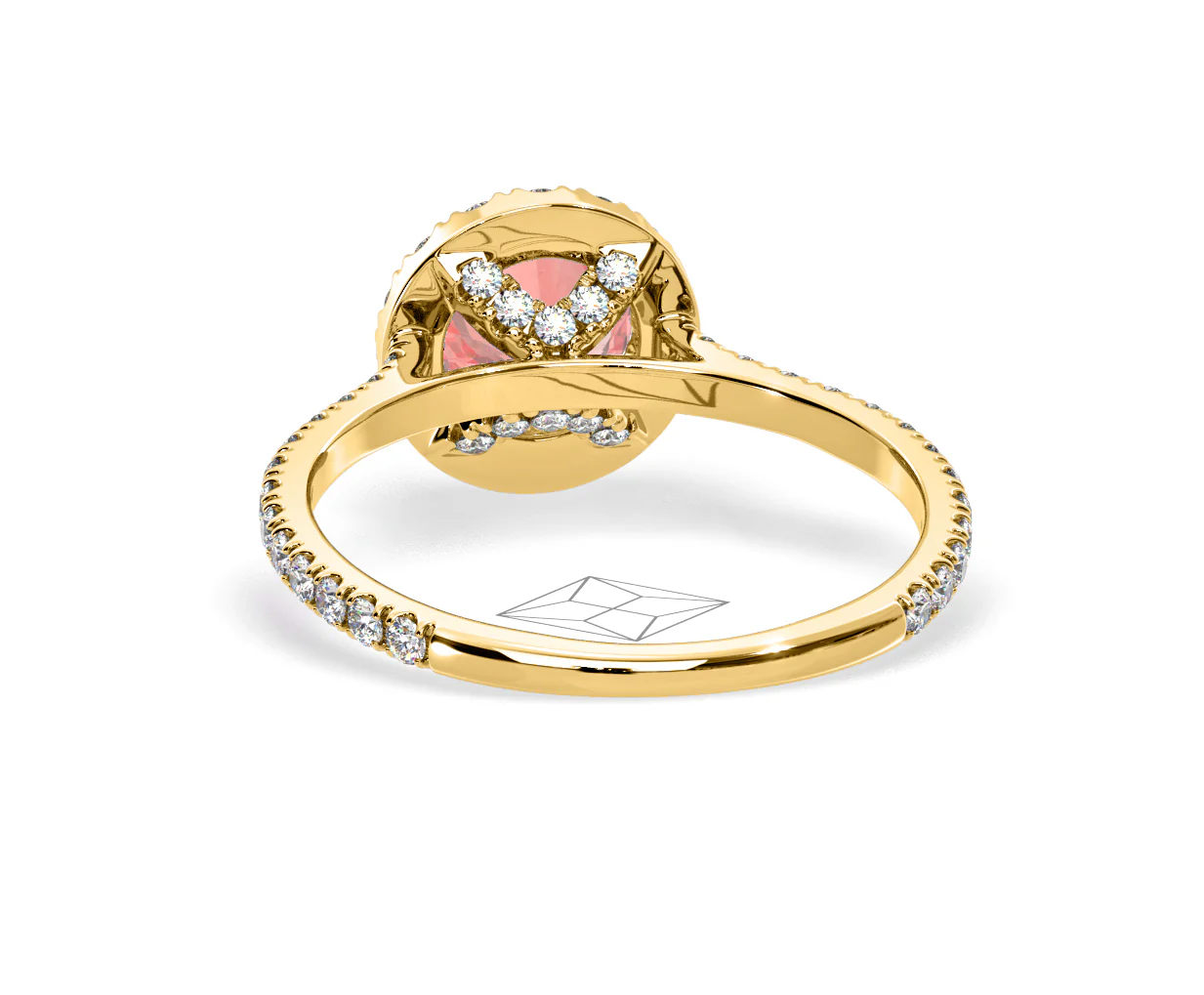 Reina Pink Lab Diamond 1.80ct Halo Ring in 18K Yellow Gold - Elara Collection - Image 44