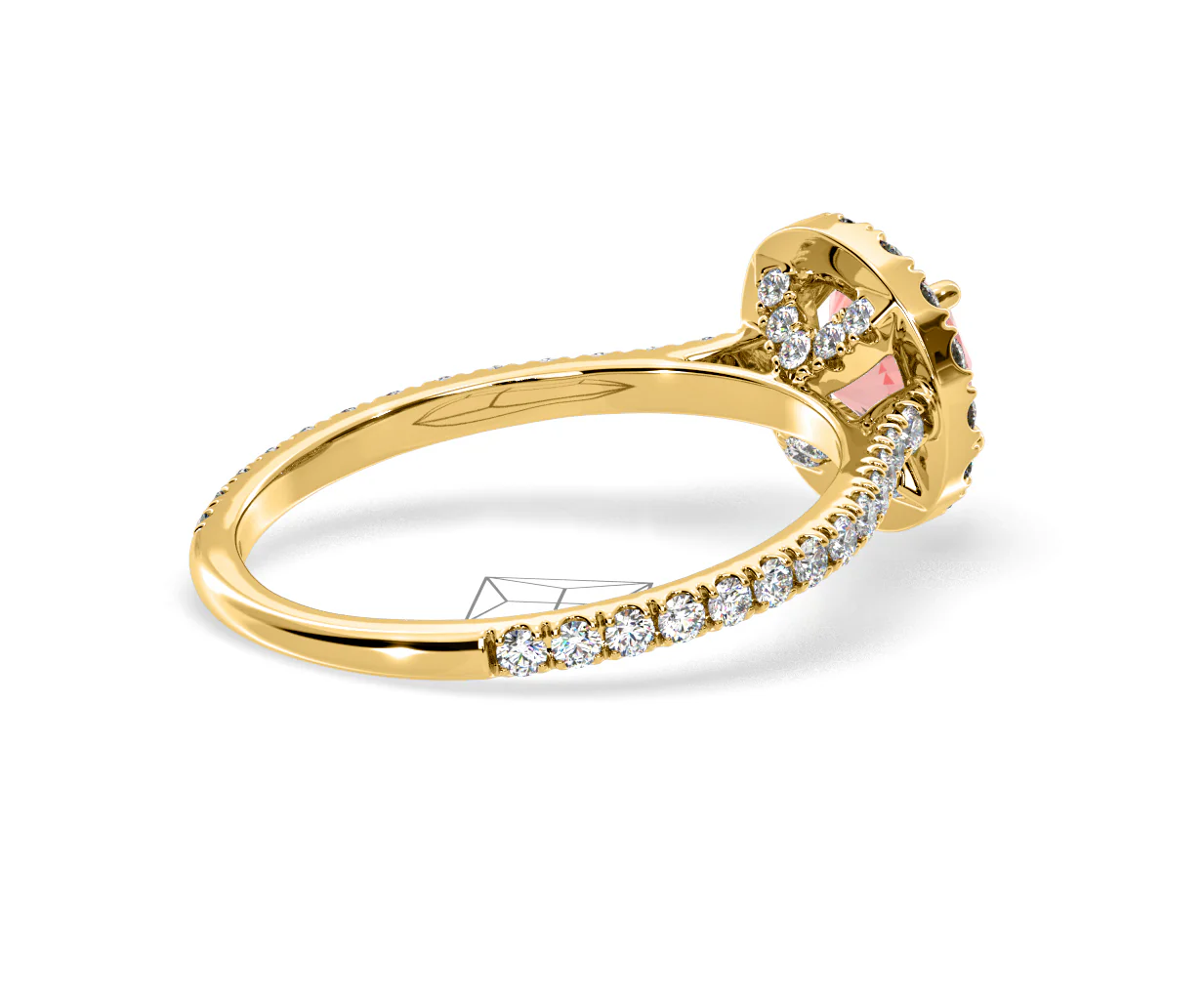 Reina Pink Lab Diamond 1.80ct Halo Ring in 18K Yellow Gold - Elara Collection - Image 58