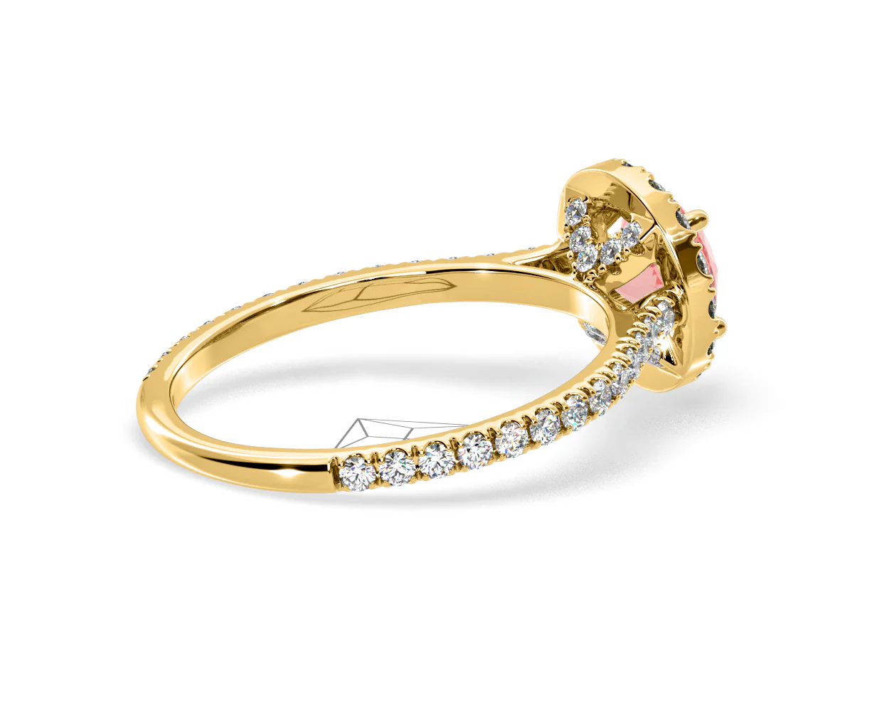 Reina Pink Lab Diamond 1.80ct Halo Ring in 18K Yellow Gold - Elara Collection - Image 59