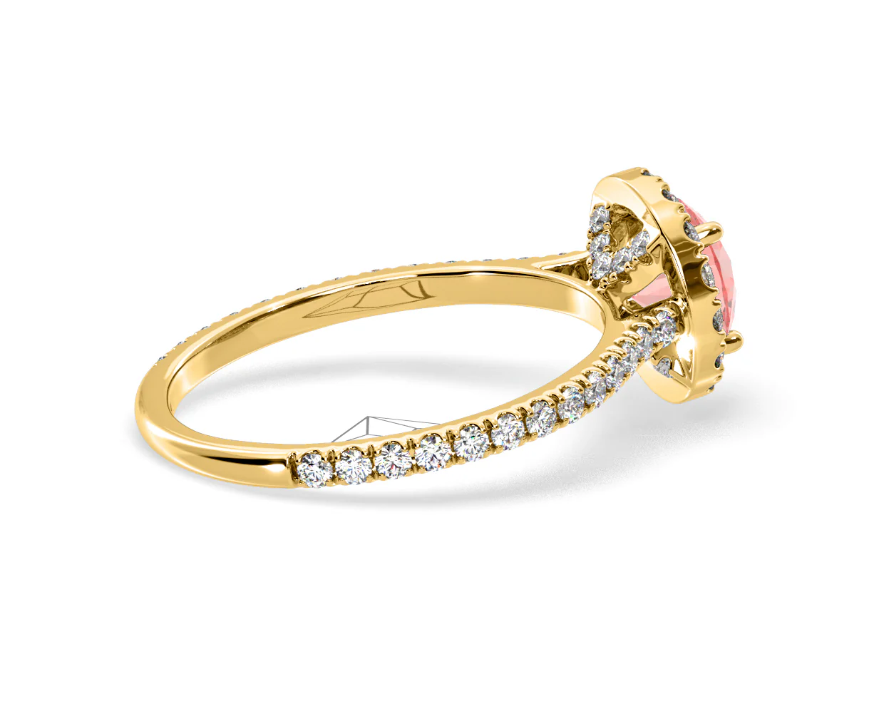 Reina Pink Lab Diamond 1.80ct Halo Ring in 18K Yellow Gold - Elara Collection - Image 61