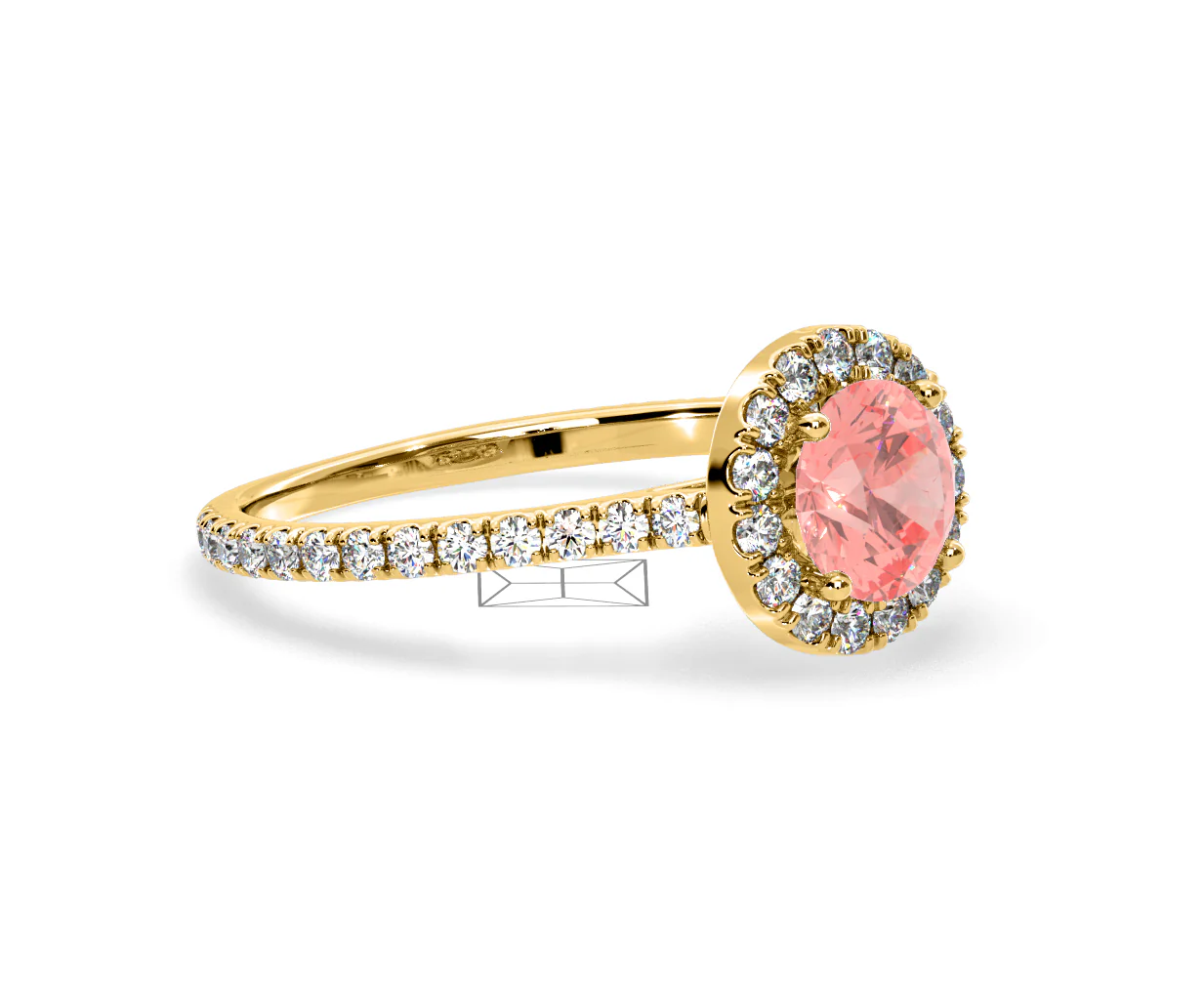 Reina Pink Lab Diamond 1.80ct Halo Ring in 18K Yellow Gold - Elara Collection - Image 76