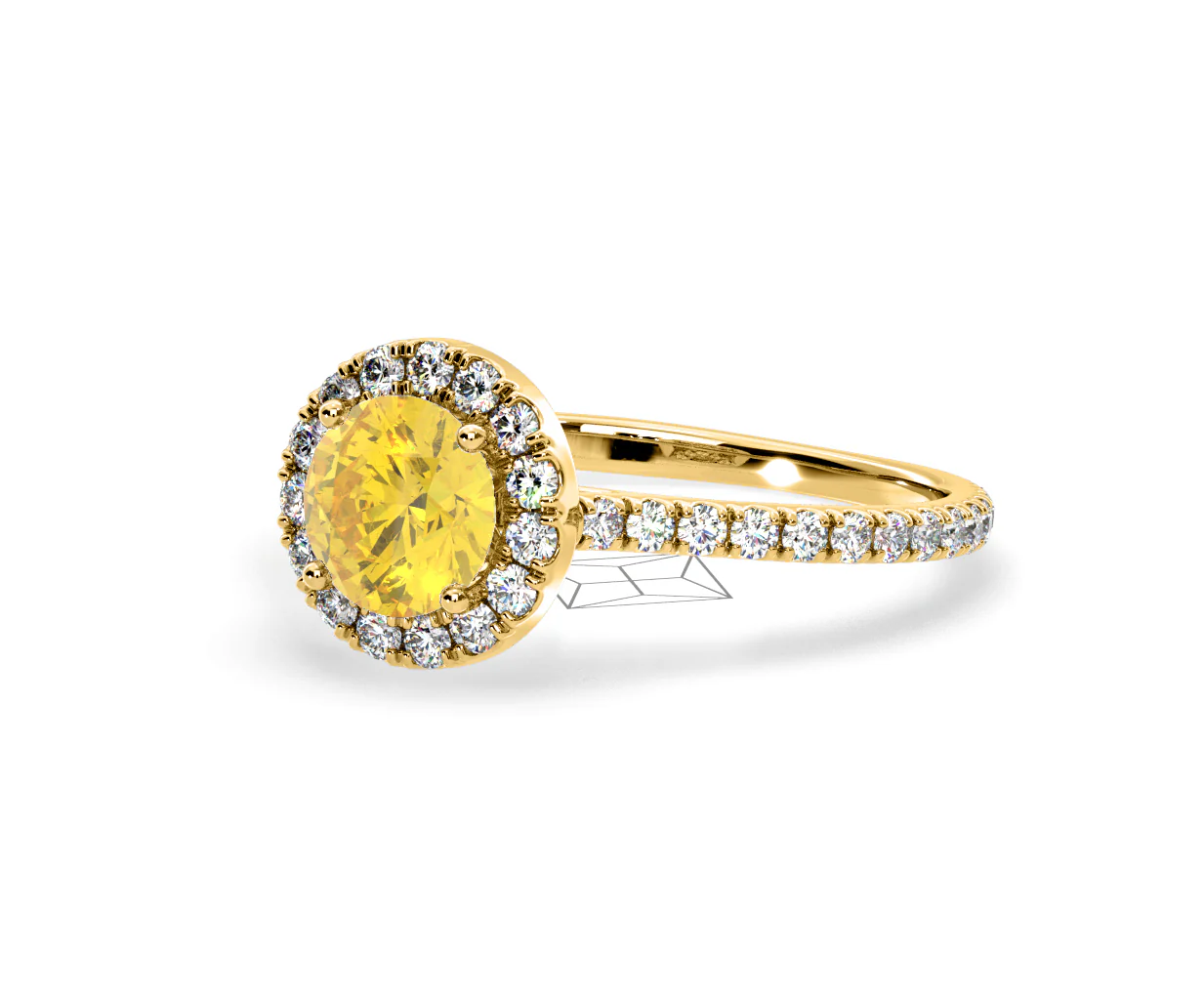 Reina Yellow Lab Diamond 1.80ct Halo Ring in 18K Yellow Gold - Elara Collection - Image 14