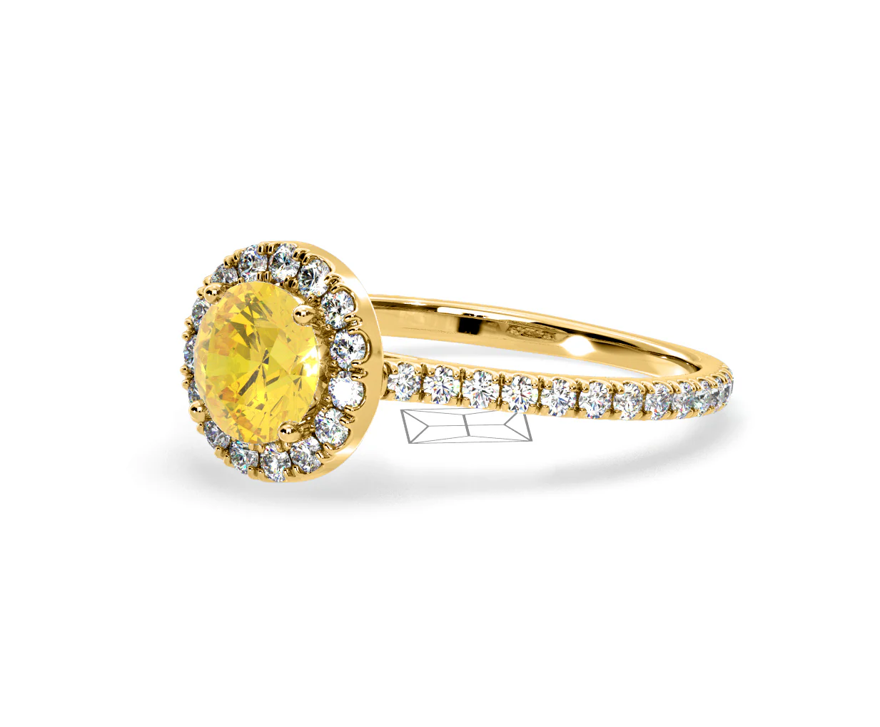 Reina Yellow Lab Diamond 1.80ct Halo Ring in 18K Yellow Gold - Elara Collection - Image 16