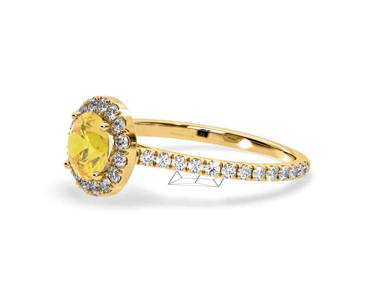 Reina Yellow Lab Diamond 1.80ct Halo Ring in 18K Yellow Gold - Elara Collection - Image 19