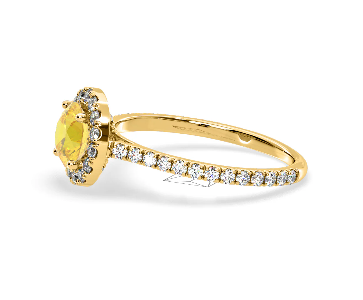 Reina Yellow Lab Diamond 1.80ct Halo Ring in 18K Yellow Gold - Elara Collection - Image 23