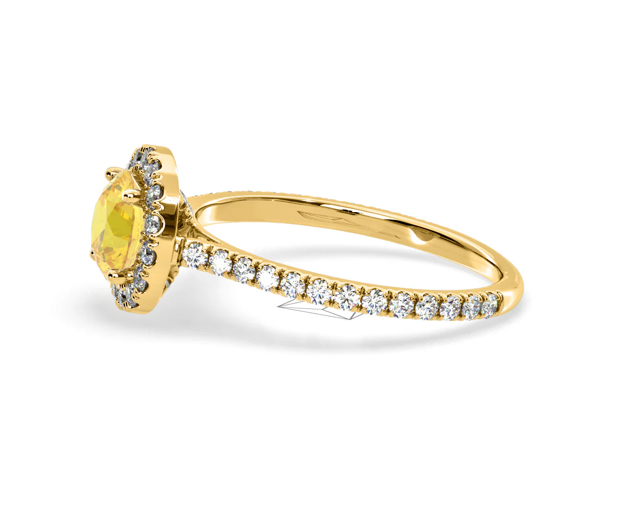 Reina Yellow Lab Diamond 1.80ct Halo Ring in 18K Yellow Gold - Elara Collection - Image 24