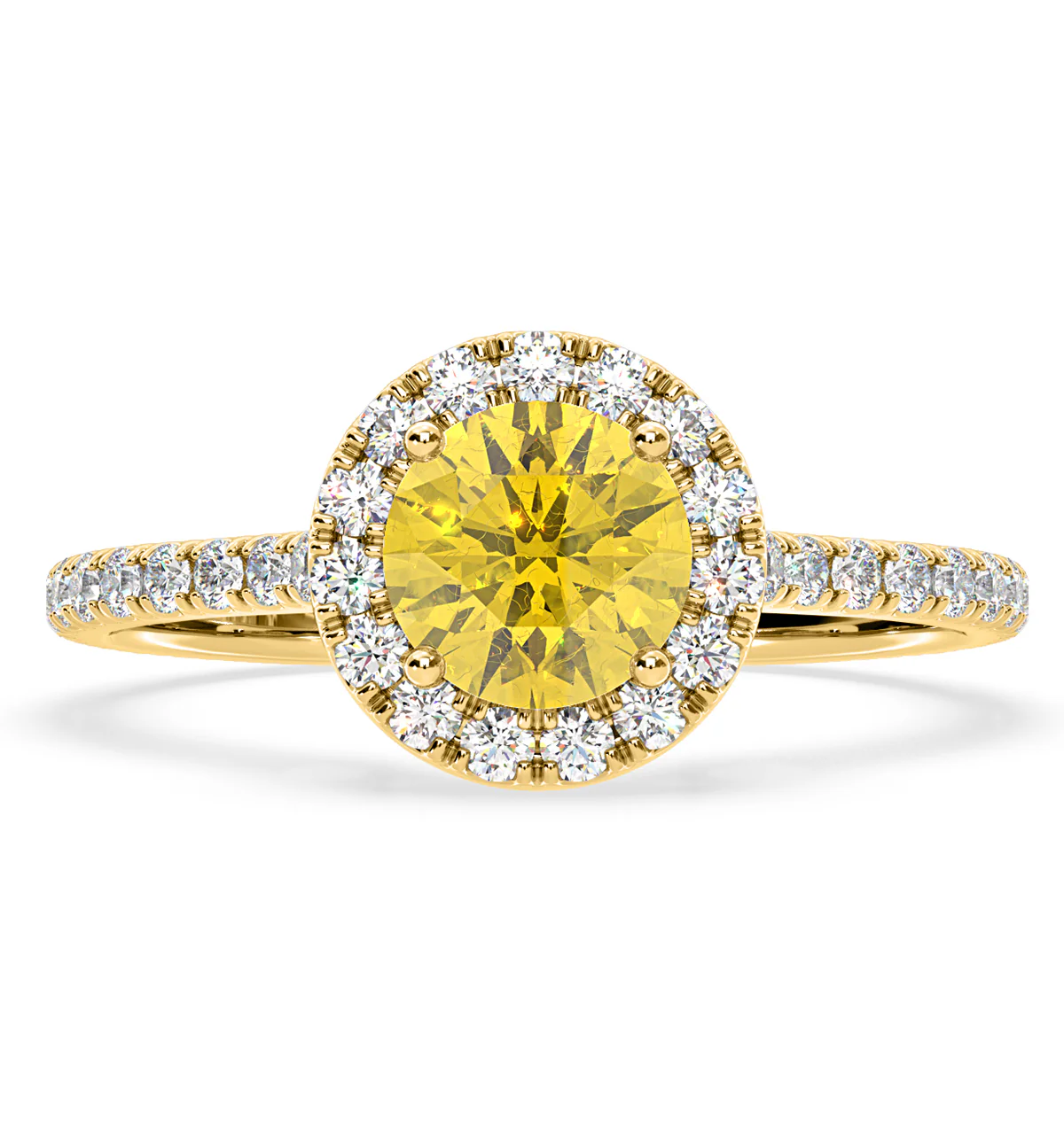 Reina Yellow Lab Diamond 1.80ct Halo Ring in 18K Yellow Gold - Elara Collection - Image 3