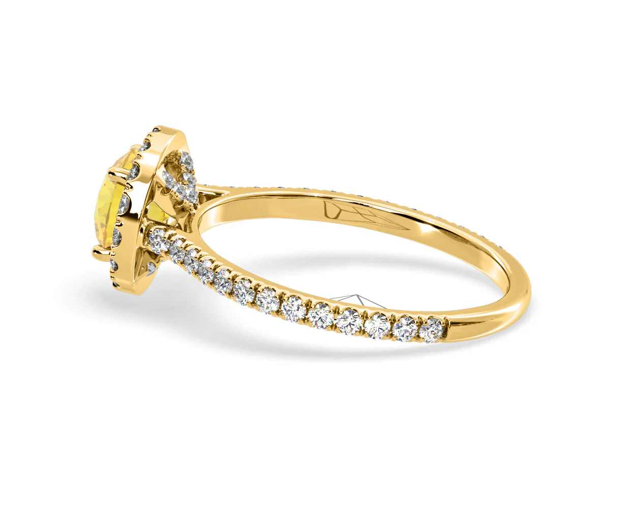 Reina Yellow Lab Diamond 1.80ct Halo Ring in 18K Yellow Gold - Elara Collection - Image 30