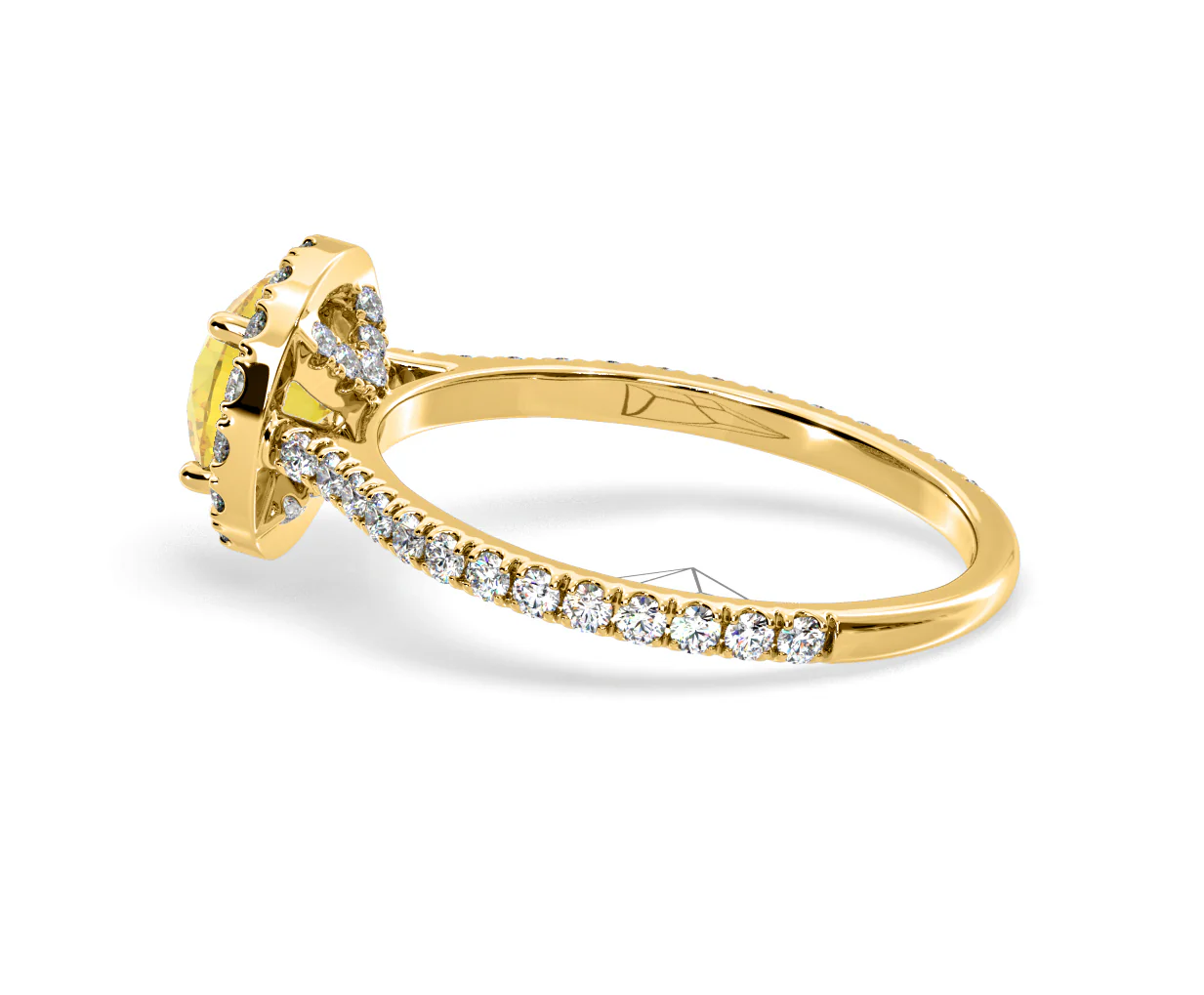 Reina Yellow Lab Diamond 1.80ct Halo Ring in 18K Yellow Gold - Elara Collection - Image 31