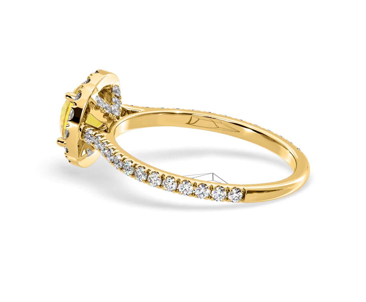 Reina Yellow Lab Diamond 1.80ct Halo Ring in 18K Yellow Gold - Elara Collection - Image 32