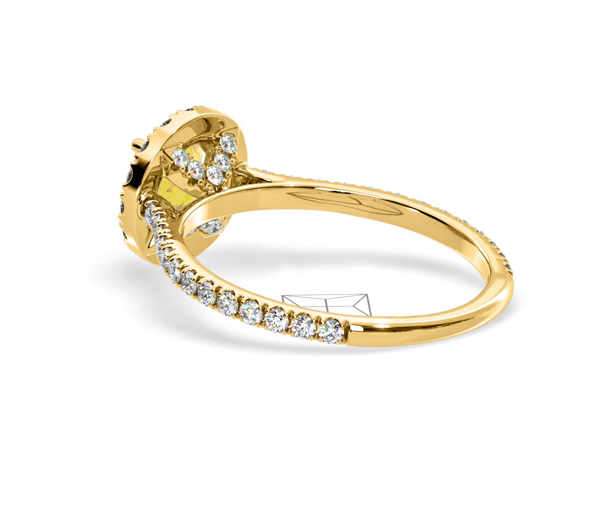 Reina Yellow Lab Diamond 1.80ct Halo Ring in 18K Yellow Gold - Elara Collection - Image 36