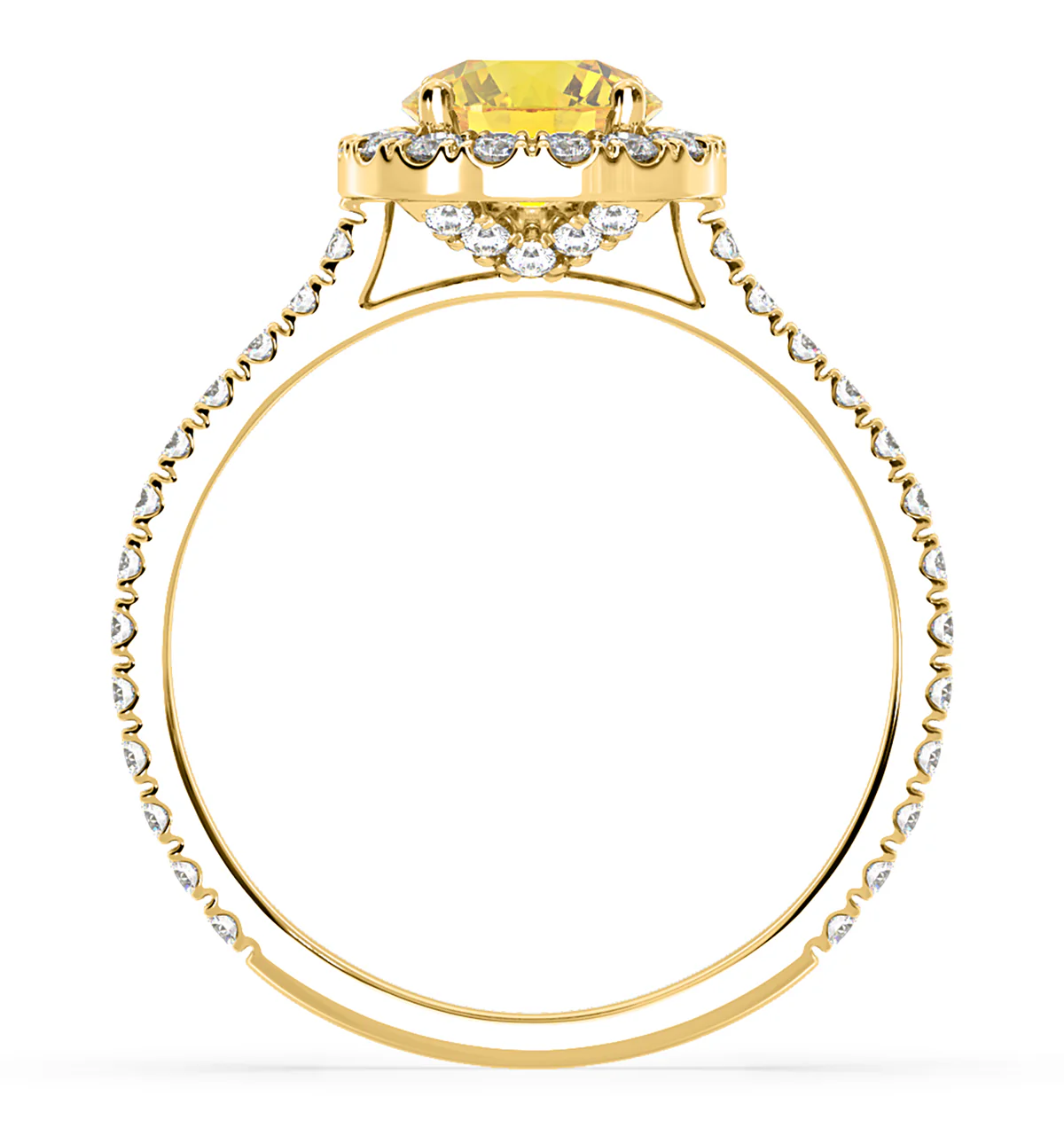 Reina Yellow Lab Diamond 1.80ct Halo Ring in 18K Yellow Gold - Elara Collection - Image 5