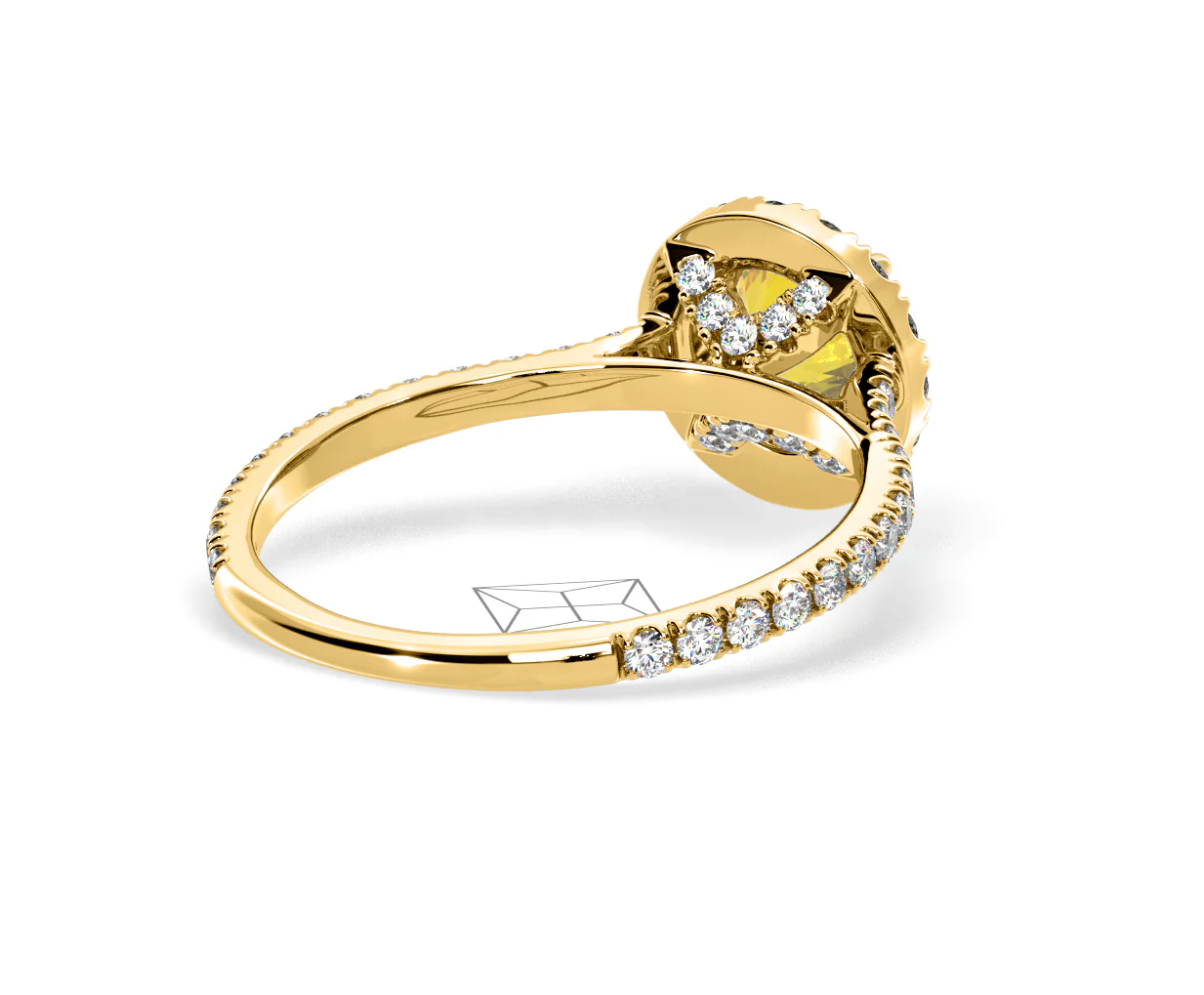 Reina Yellow Lab Diamond 1.80ct Halo Ring in 18K Yellow Gold - Elara Collection - Image 54