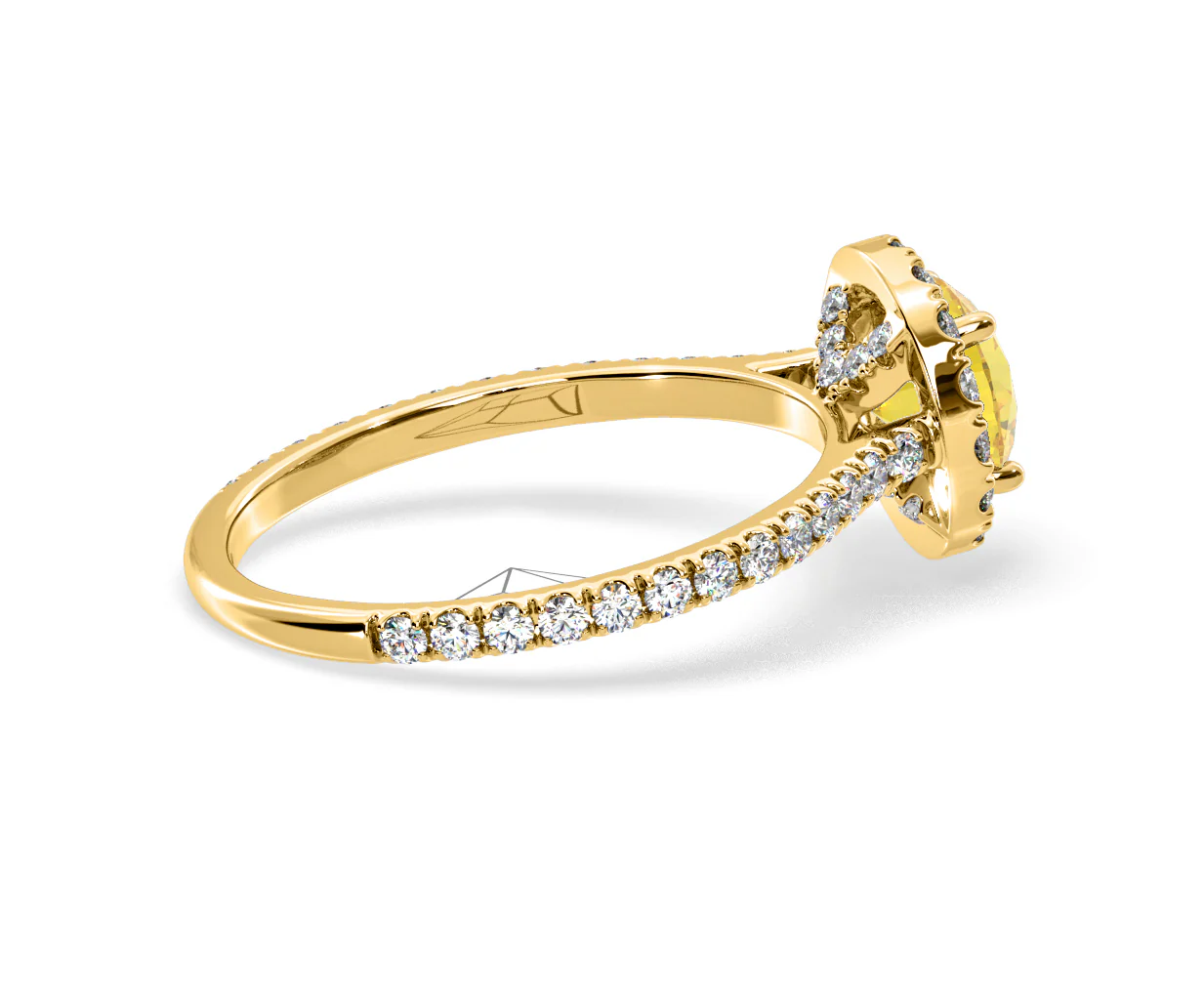 Reina Yellow Lab Diamond 1.80ct Halo Ring in 18K Yellow Gold - Elara Collection - Image 62