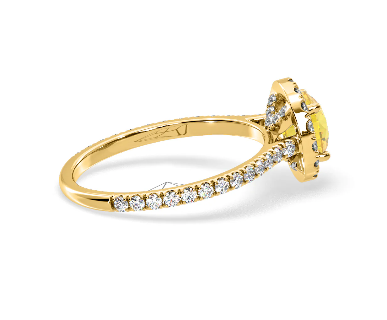 Reina Yellow Lab Diamond 1.80ct Halo Ring in 18K Yellow Gold - Elara Collection - Image 63