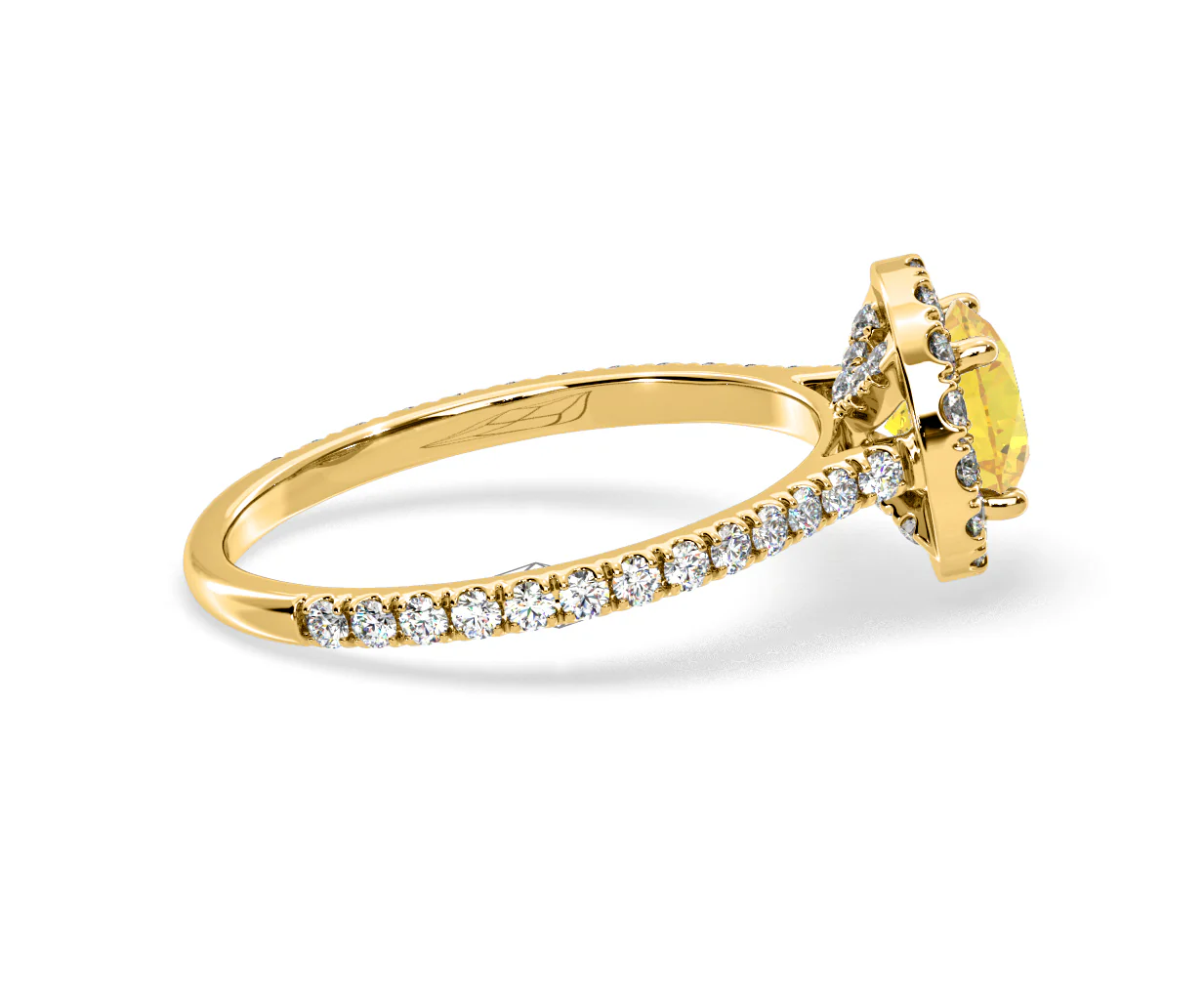 Reina Yellow Lab Diamond 1.80ct Halo Ring in 18K Yellow Gold - Elara Collection - Image 65