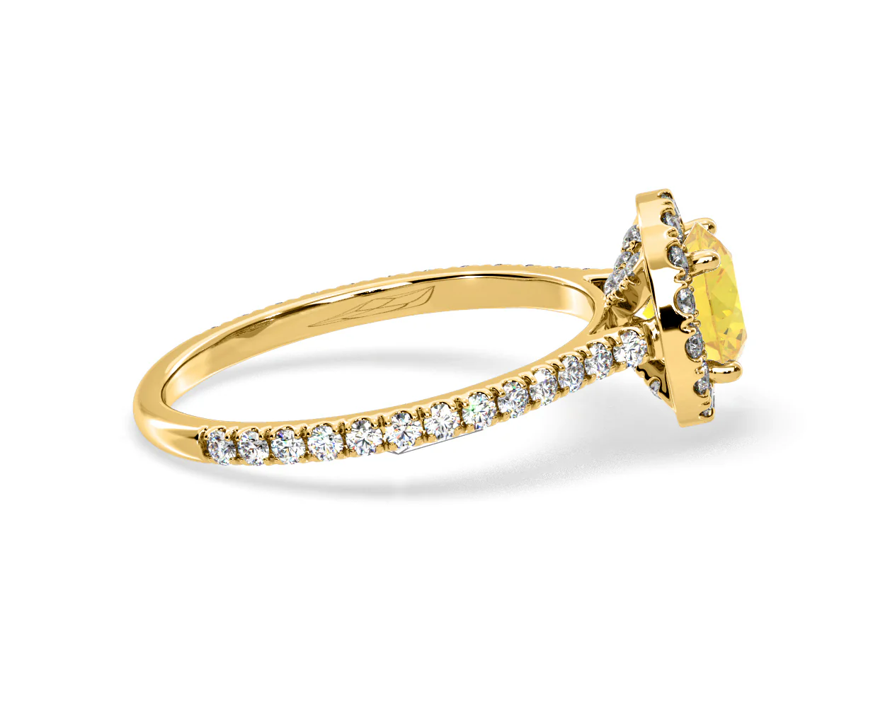 Reina Yellow Lab Diamond 1.80ct Halo Ring in 18K Yellow Gold - Elara Collection - Image 66