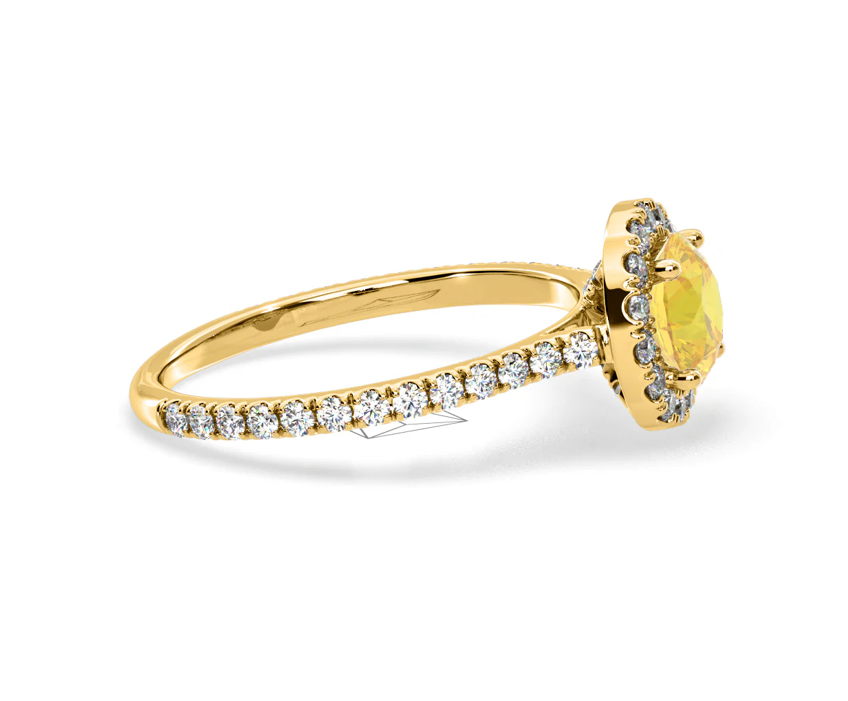 Reina Yellow Lab Diamond 1.80ct Halo Ring in 18K Yellow Gold - Elara Collection - Image 69
