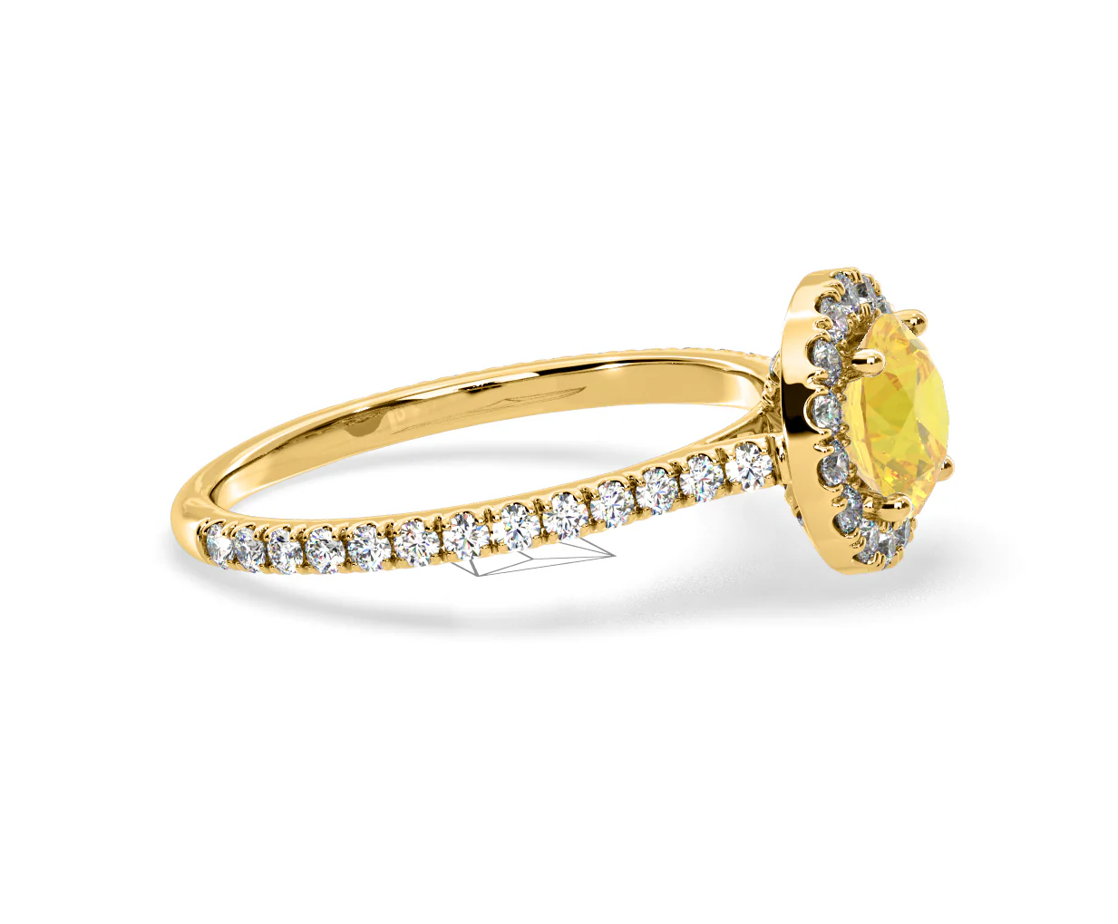 Reina Yellow Lab Diamond 1.80ct Halo Ring in 18K Yellow Gold - Elara Collection - Image 70