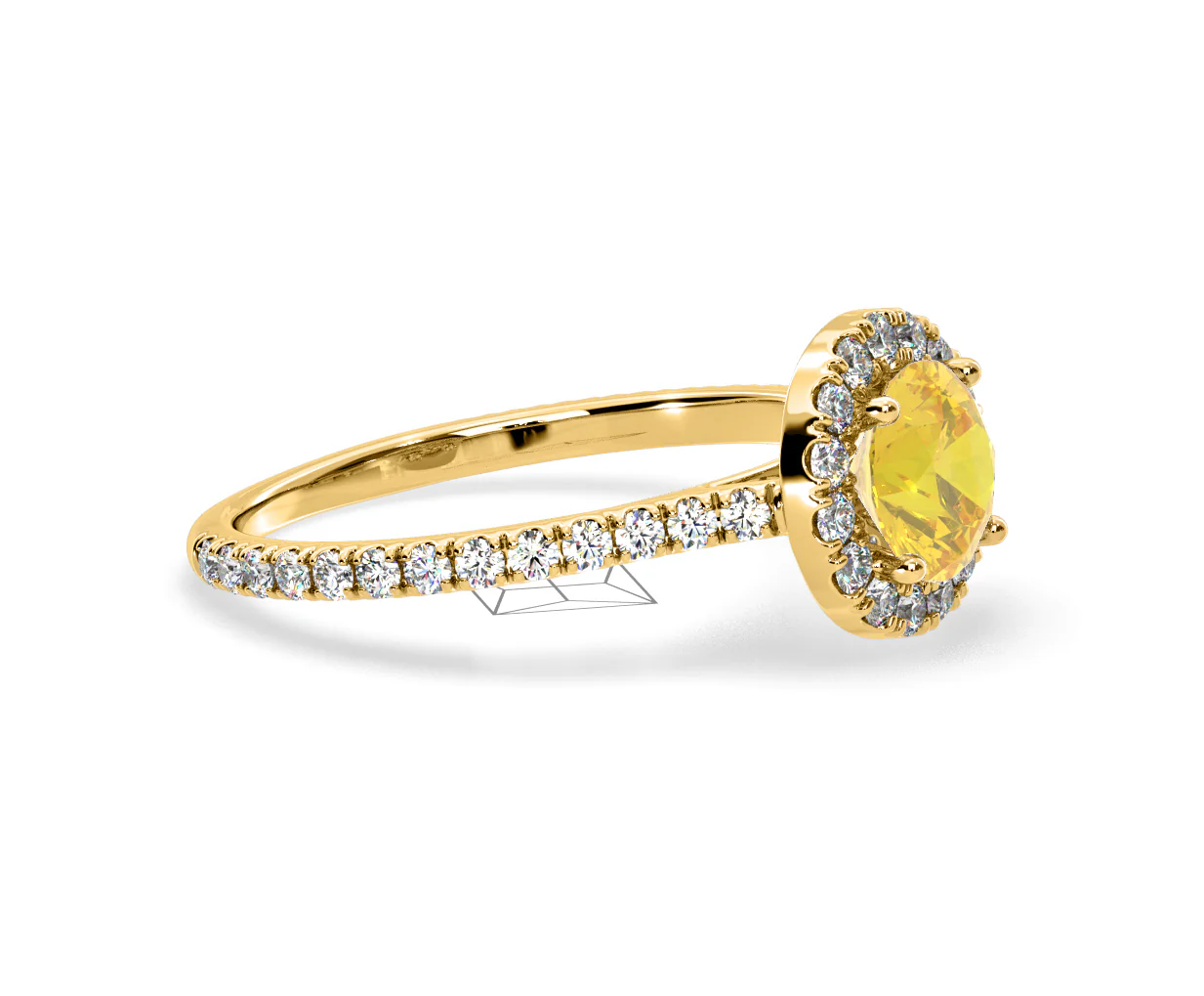 Reina Yellow Lab Diamond 1.80ct Halo Ring in 18K Yellow Gold - Elara Collection - Image 73