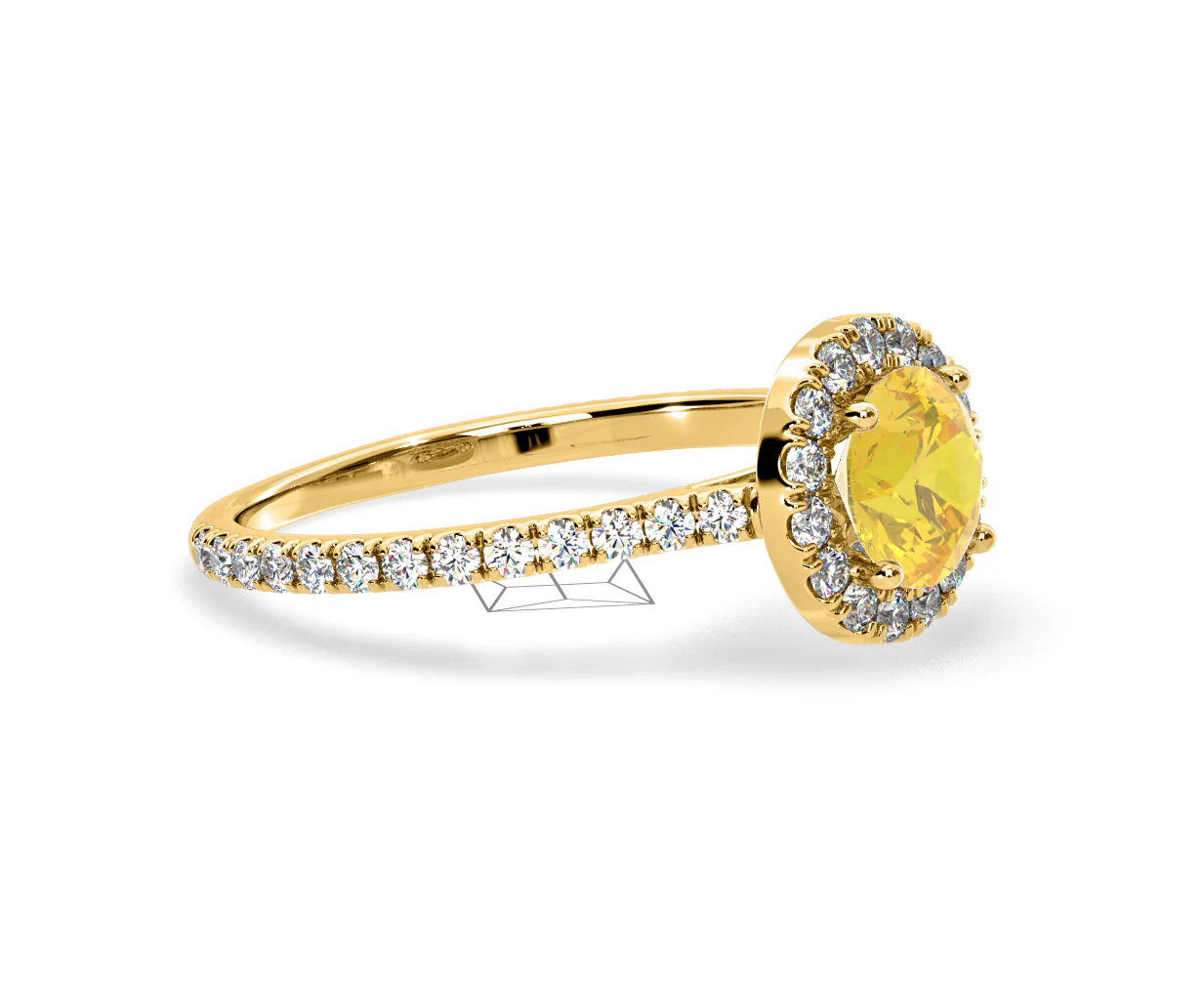 Reina Yellow Lab Diamond 1.80ct Halo Ring in 18K Yellow Gold - Elara Collection - Image 74