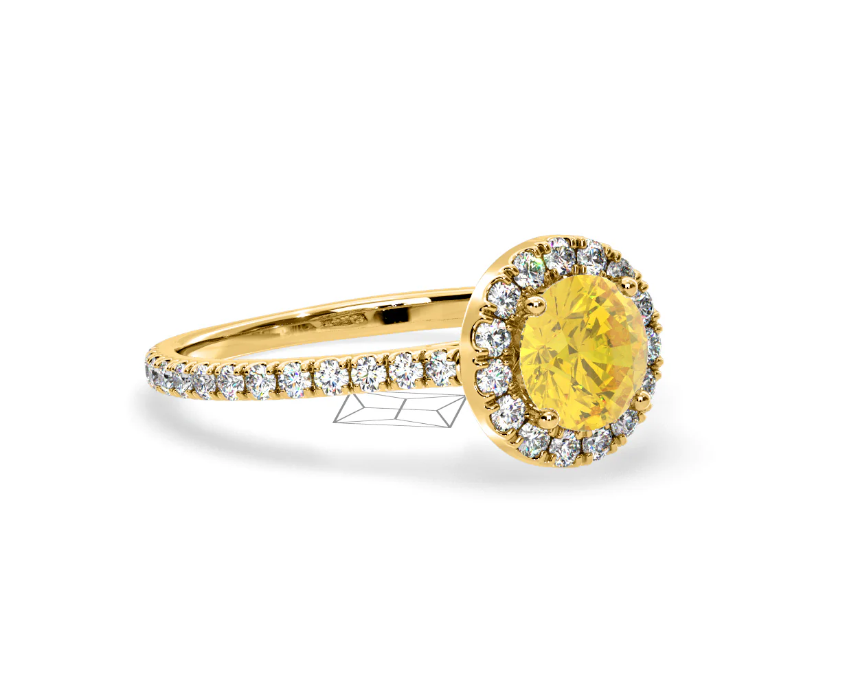 Reina Yellow Lab Diamond 1.80ct Halo Ring in 18K Yellow Gold - Elara Collection - Image 78