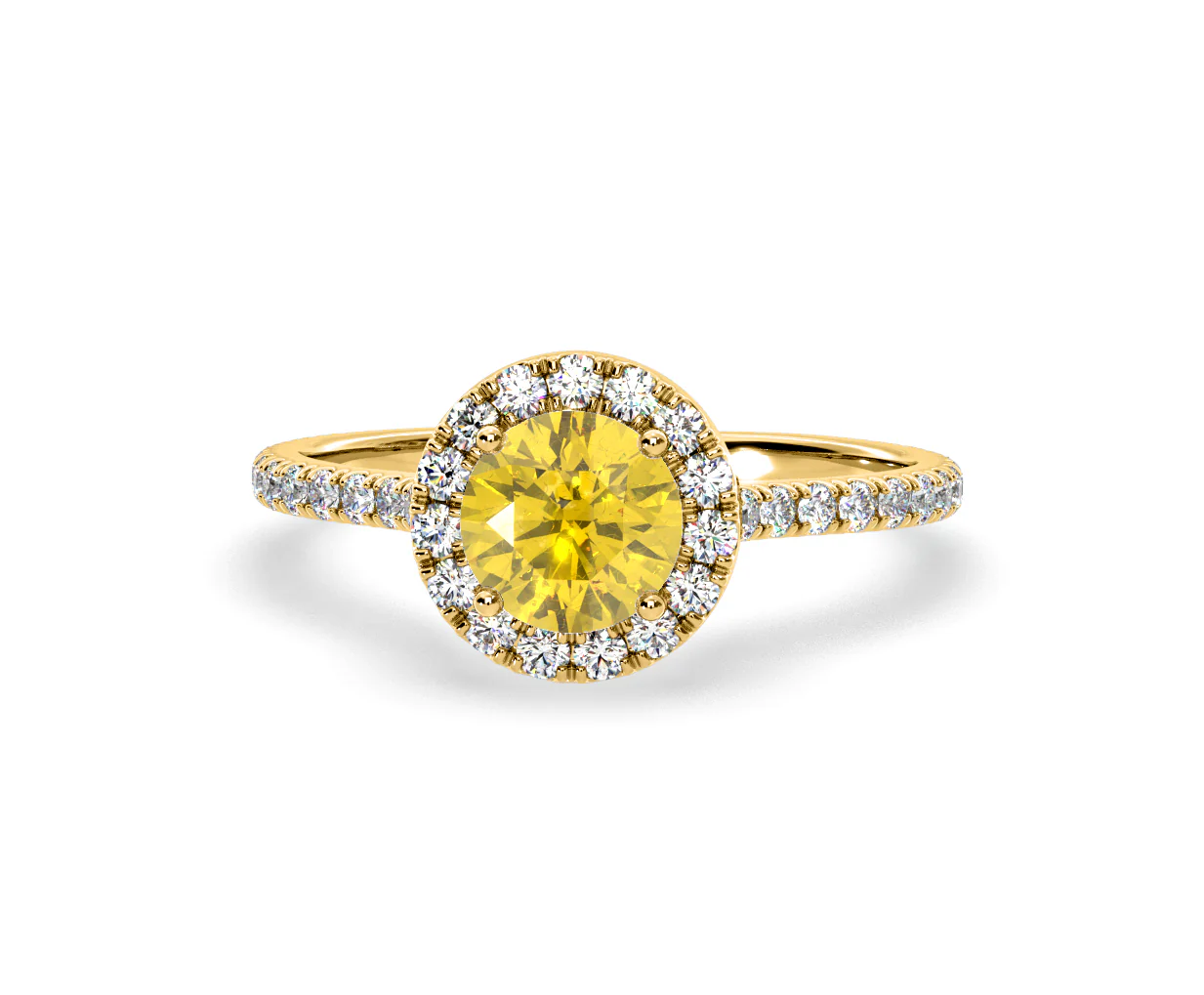 Reina Yellow Lab Diamond 1.80ct Halo Ring in 18K Yellow Gold - Elara Collection - Image 8