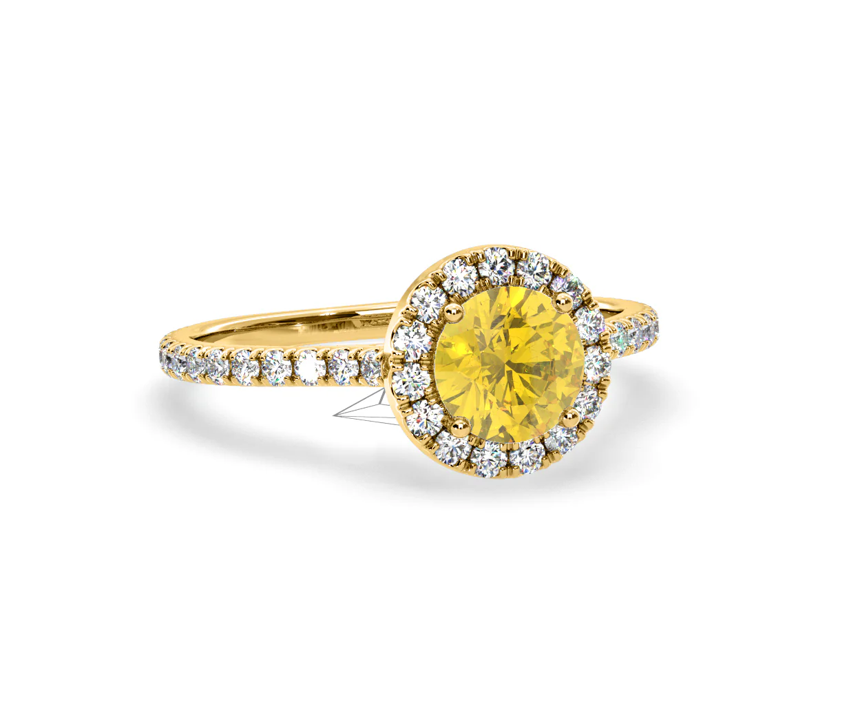 Reina Yellow Lab Diamond 1.80ct Halo Ring in 18K Yellow Gold - Elara Collection - Image 82