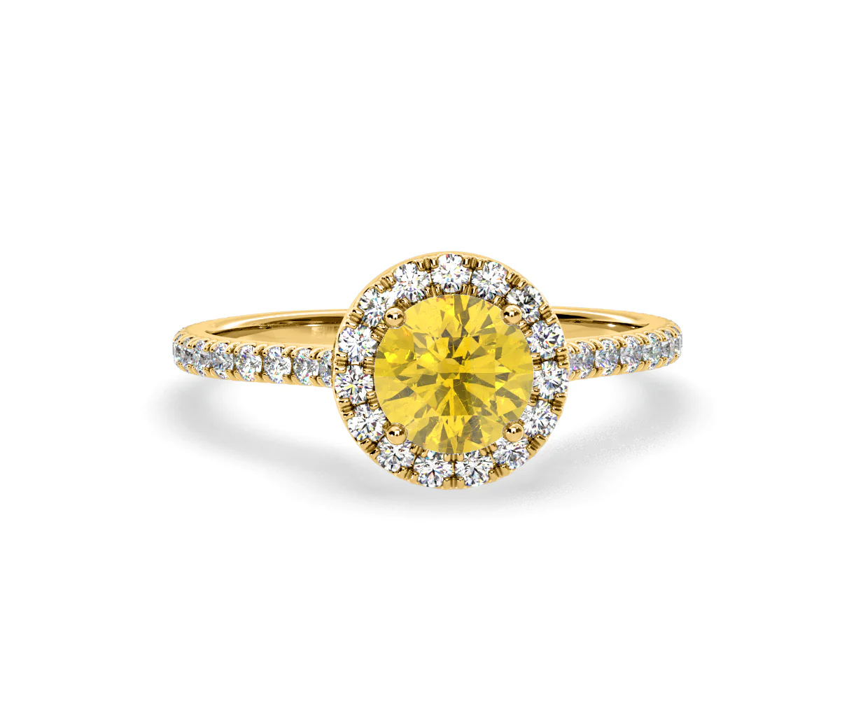 Reina Yellow Lab Diamond 1.80ct Halo Ring in 18K Yellow Gold - Elara Collection - Image 85